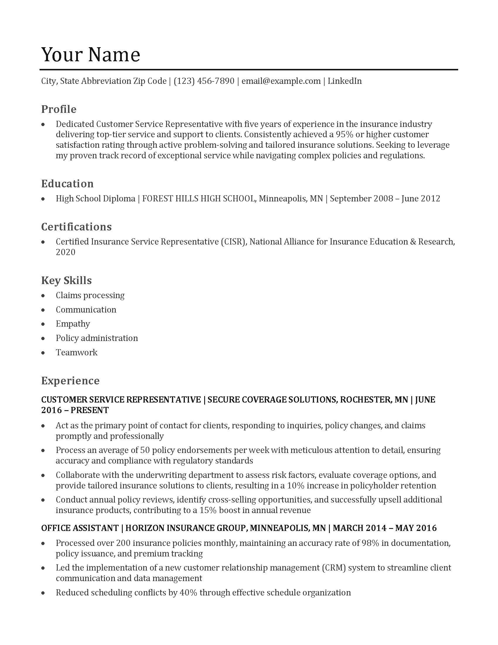 Customer-Service-Representative-Resume-Example