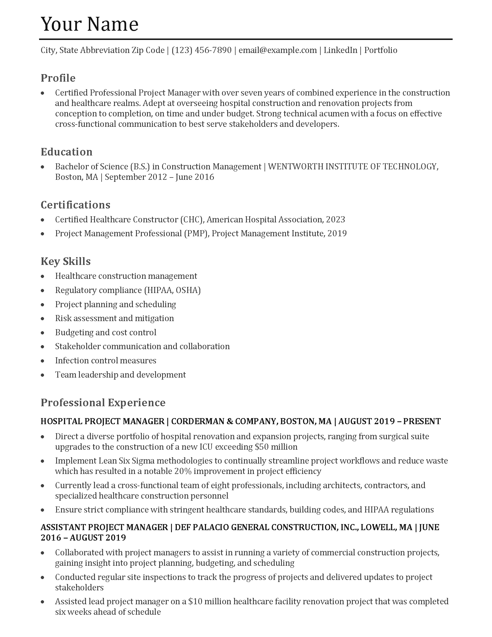 Project Manager Resume Templates and Examples for 2024