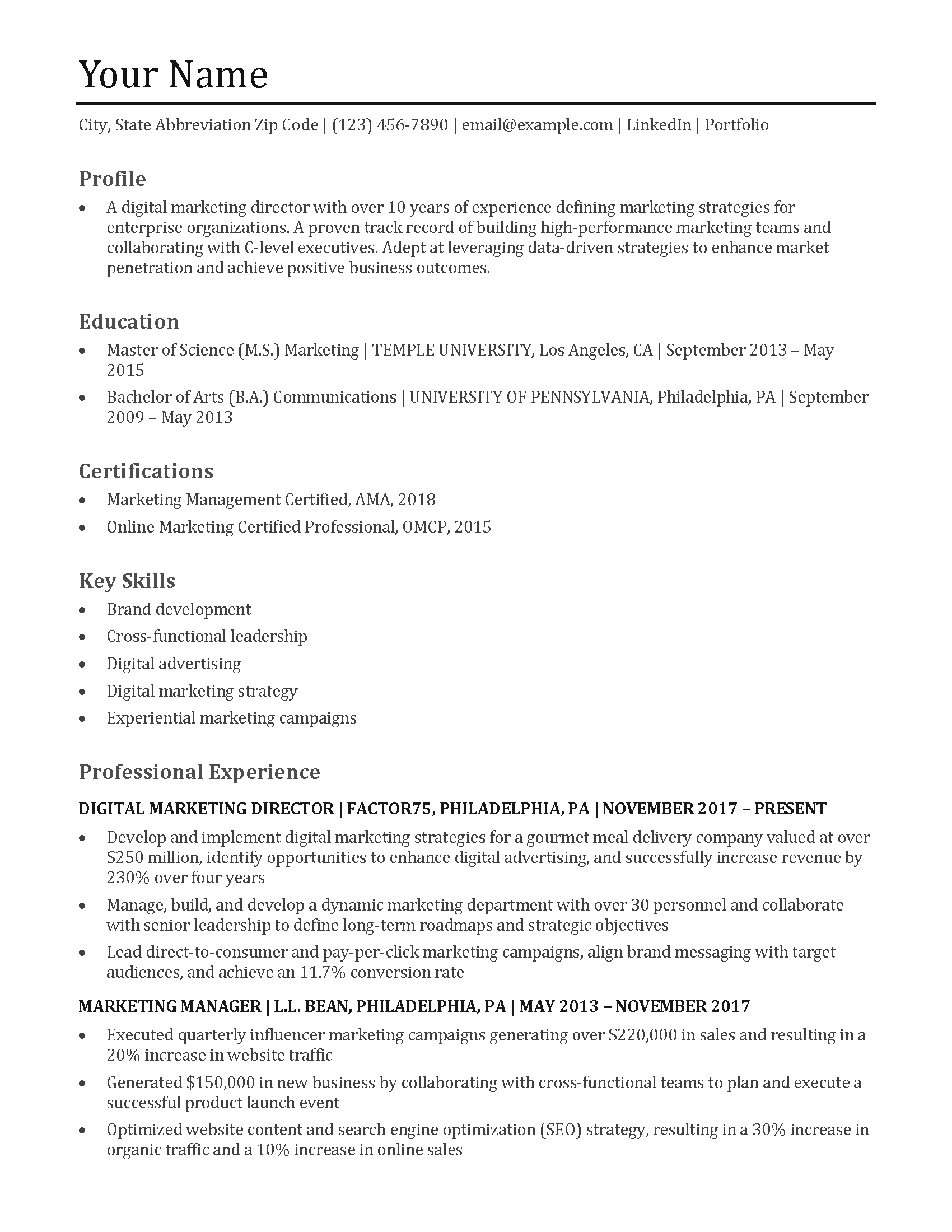 Executive Resume Templates and Examples for 2024 - ResumeTemplates.com