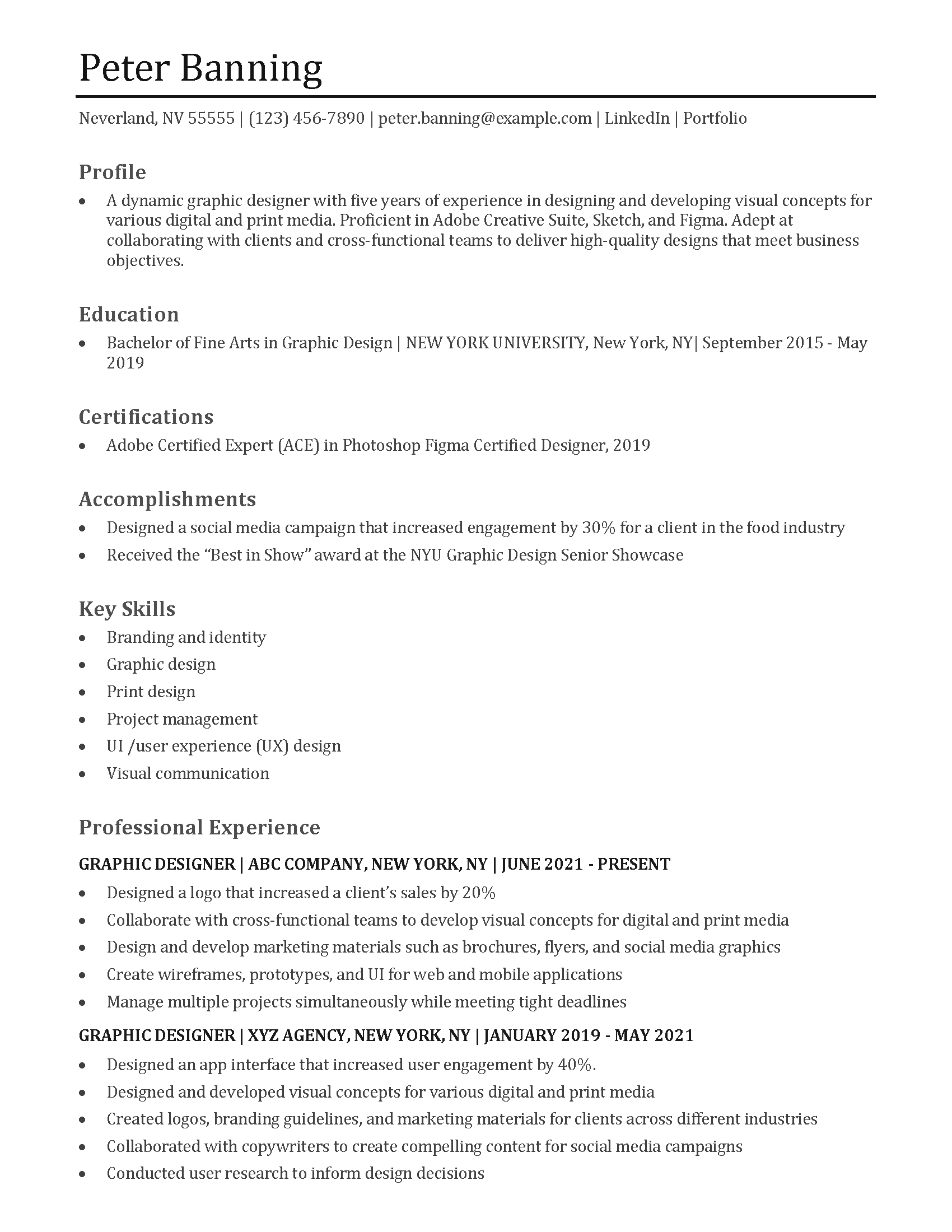 Graphic Design Resume Templates and Examples for 2024