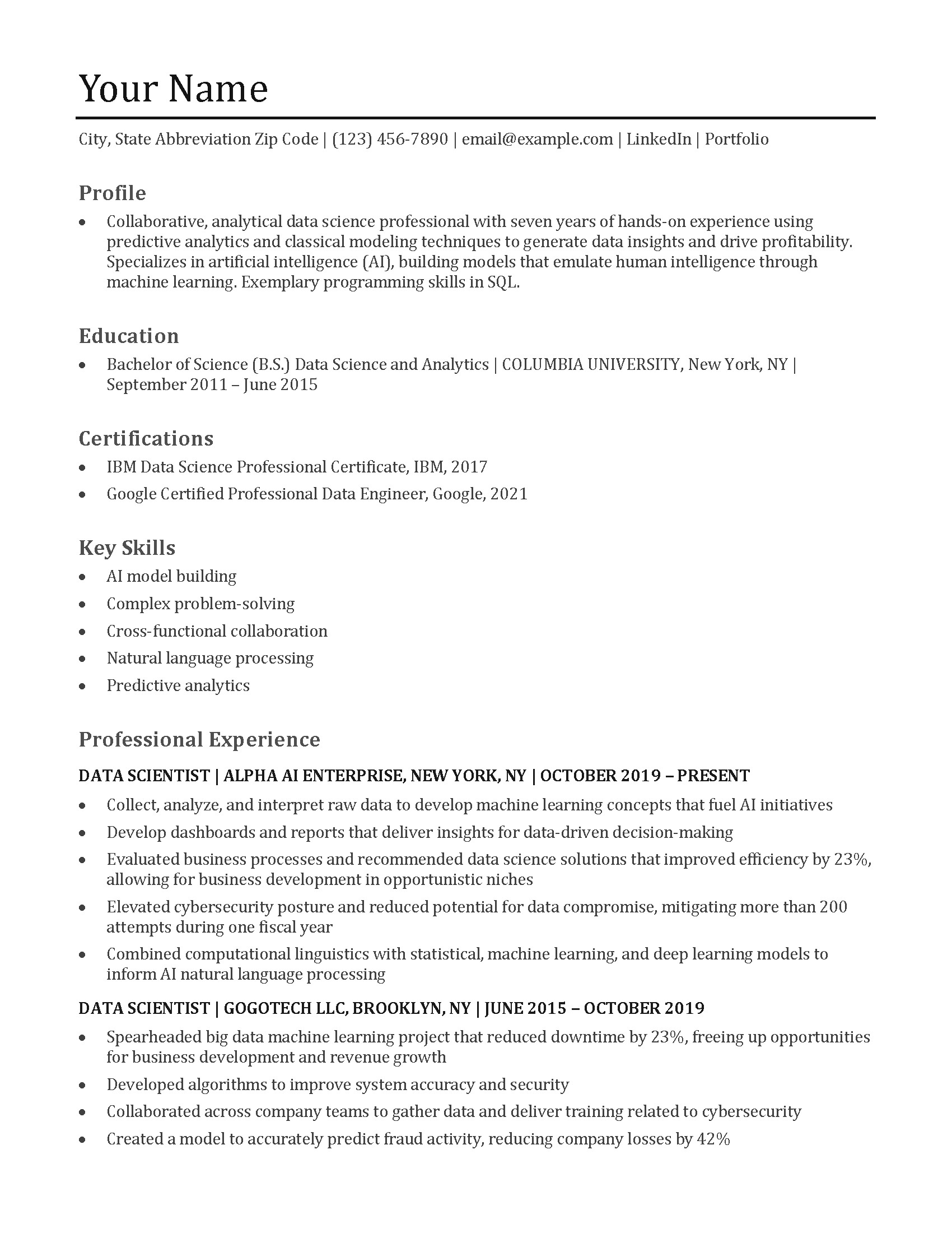 ATSFriendly Resume Templates and Examples for 2025