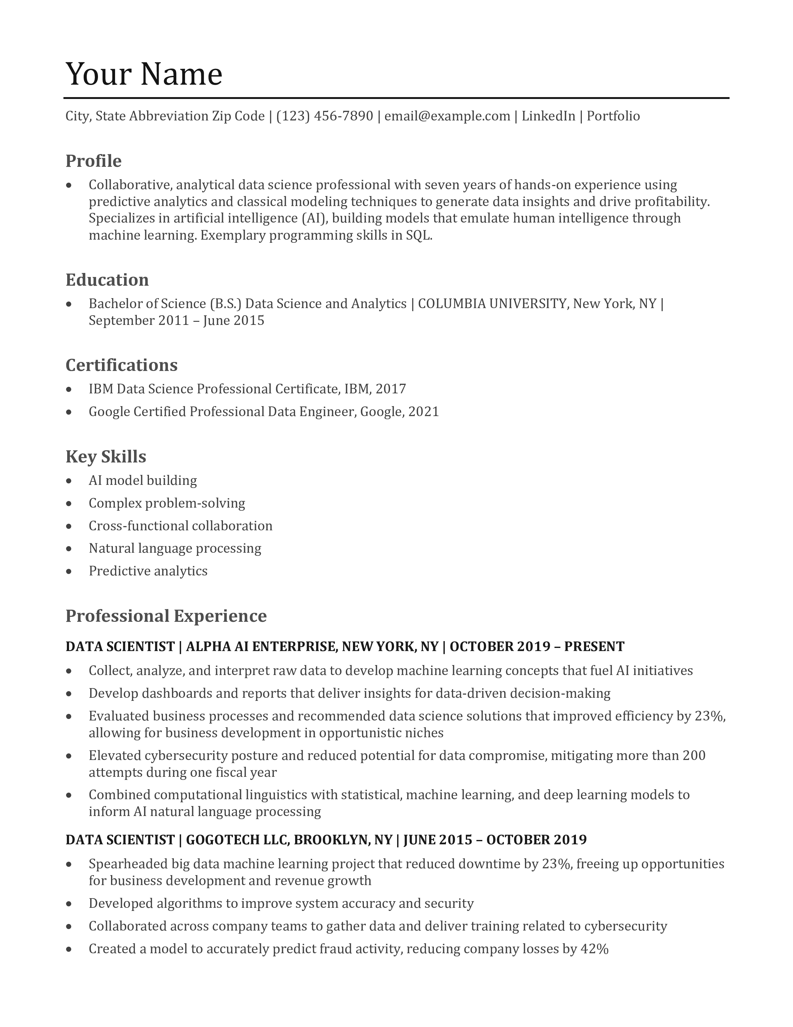 Applicant Tracking System-Friendly Resume Templates and Examples