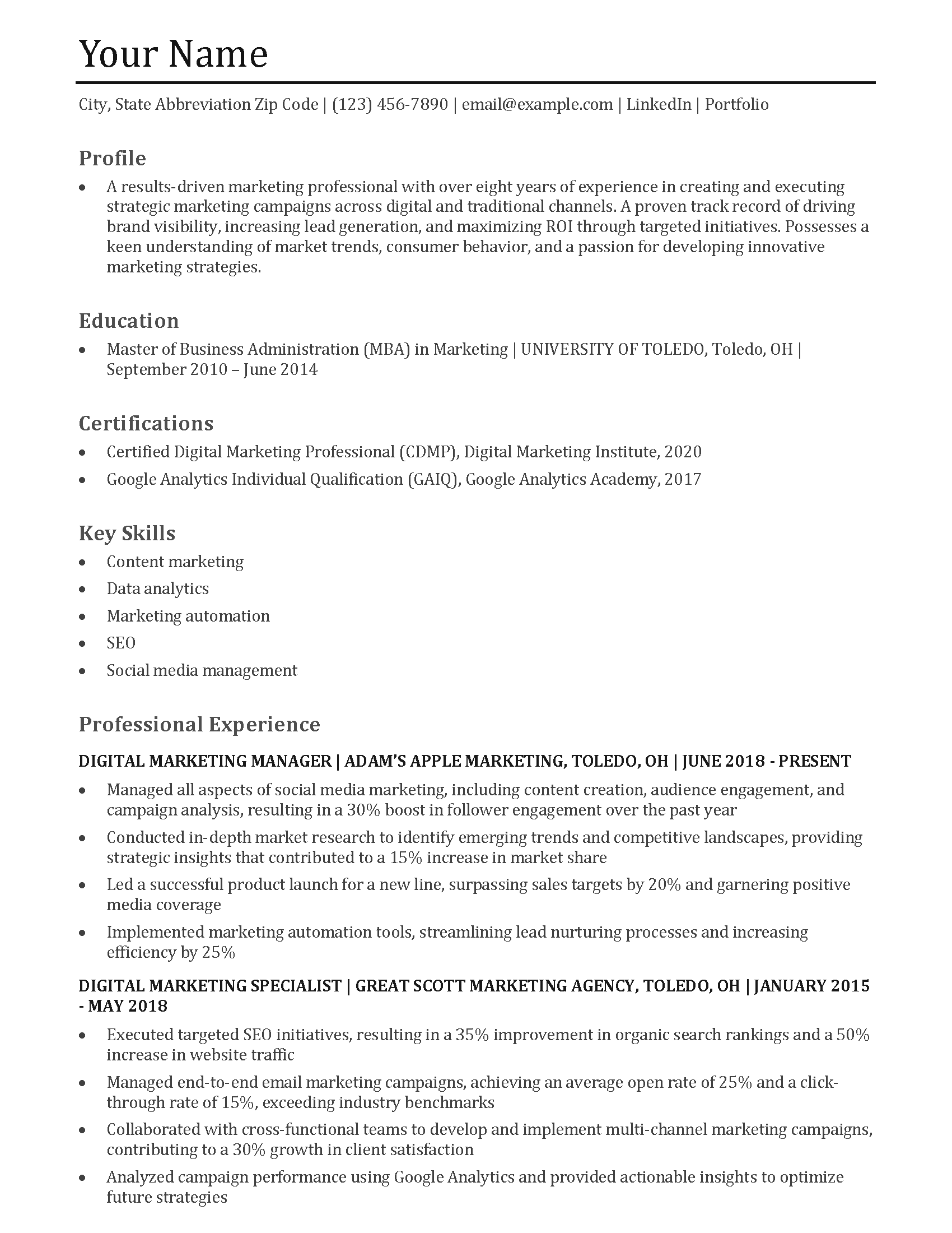 Marketing Resume Templates and Examples Banner Image