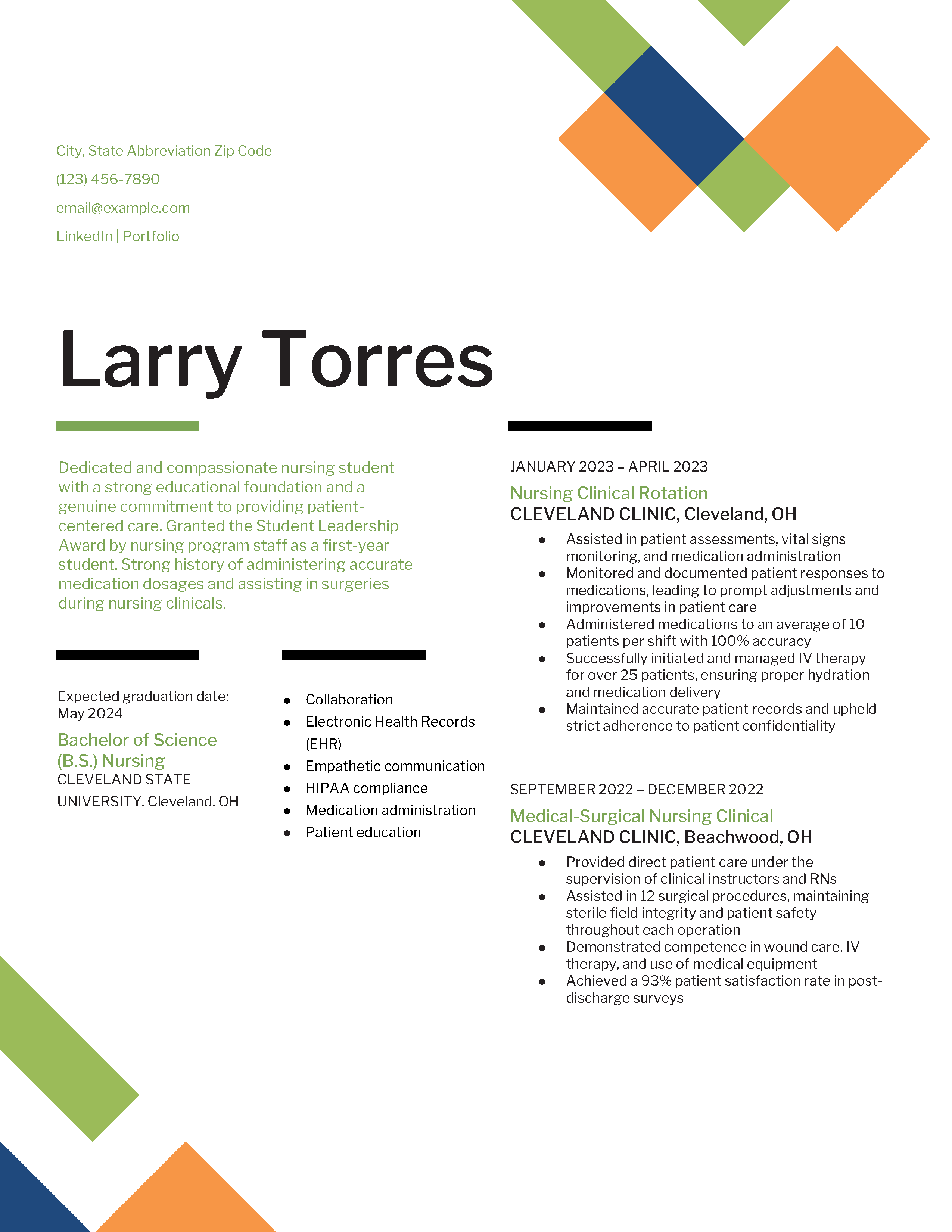 Nursing Student Resume Templates and Examples for 2024 Nursing Student Resume Templates and Examples for 2024