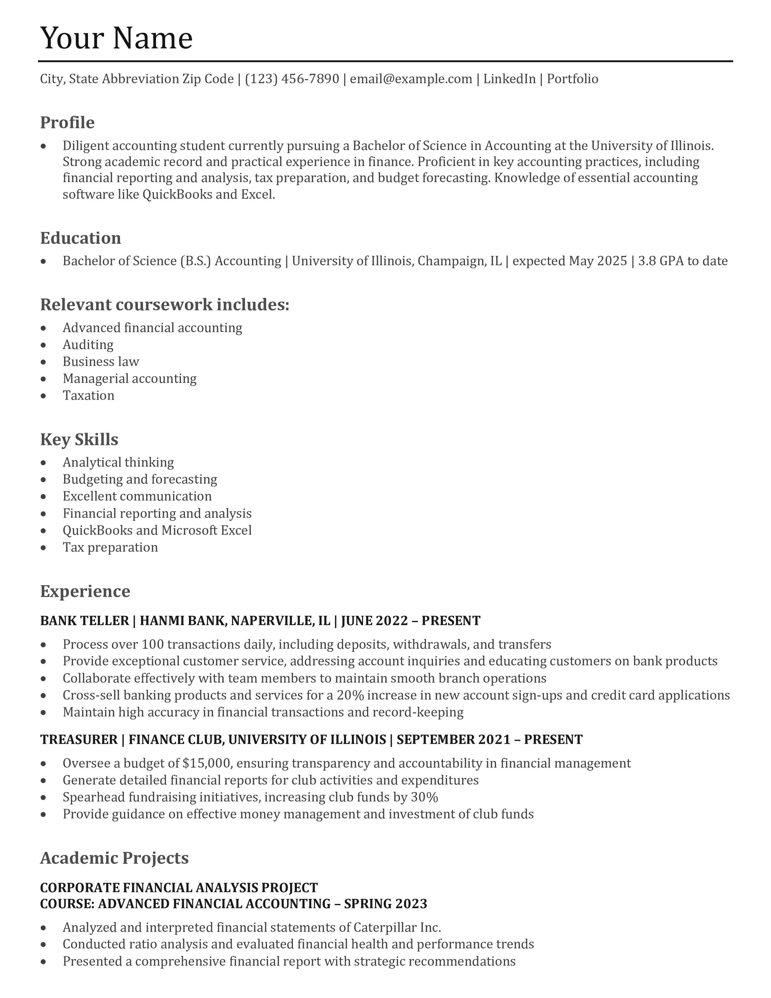 Internship Resume Templates and Examples