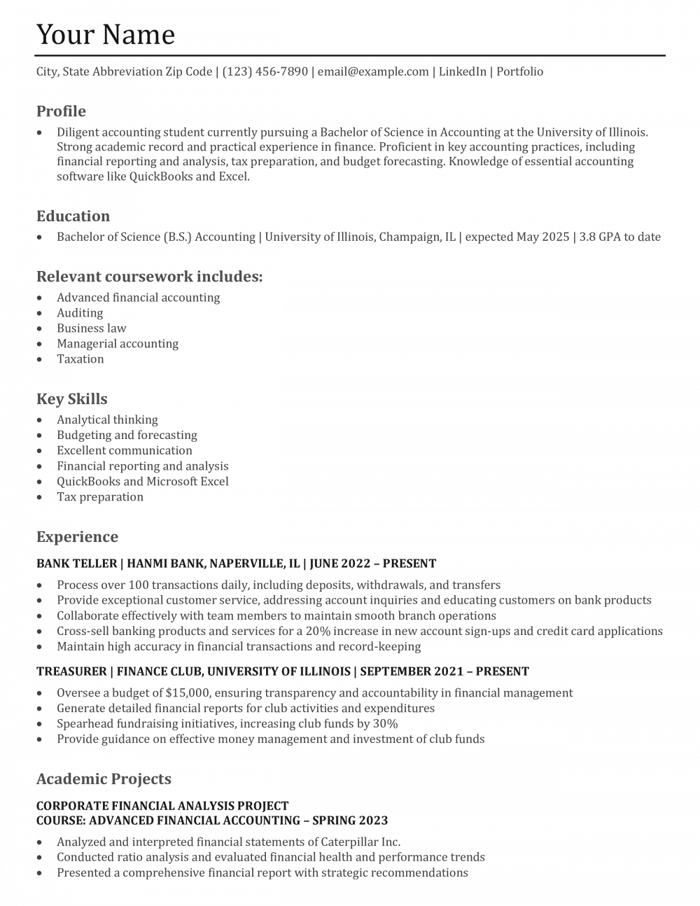 Internship Resume Templates and Examples