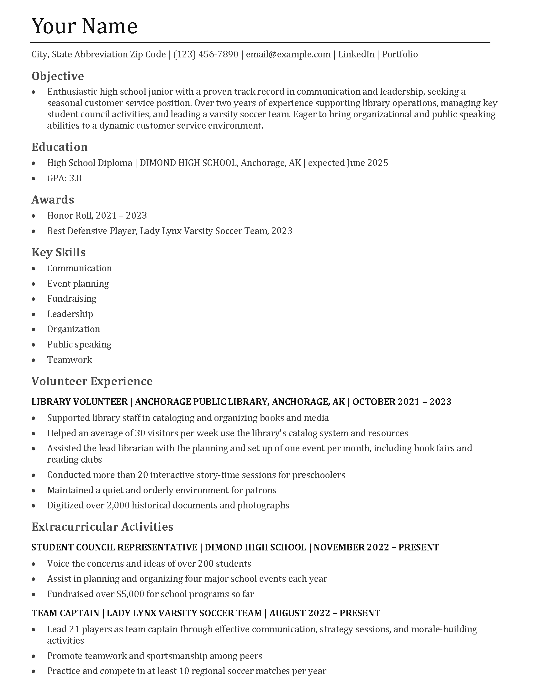 Teen Resume Templates and Examples - Teen Resume Templates And Examples