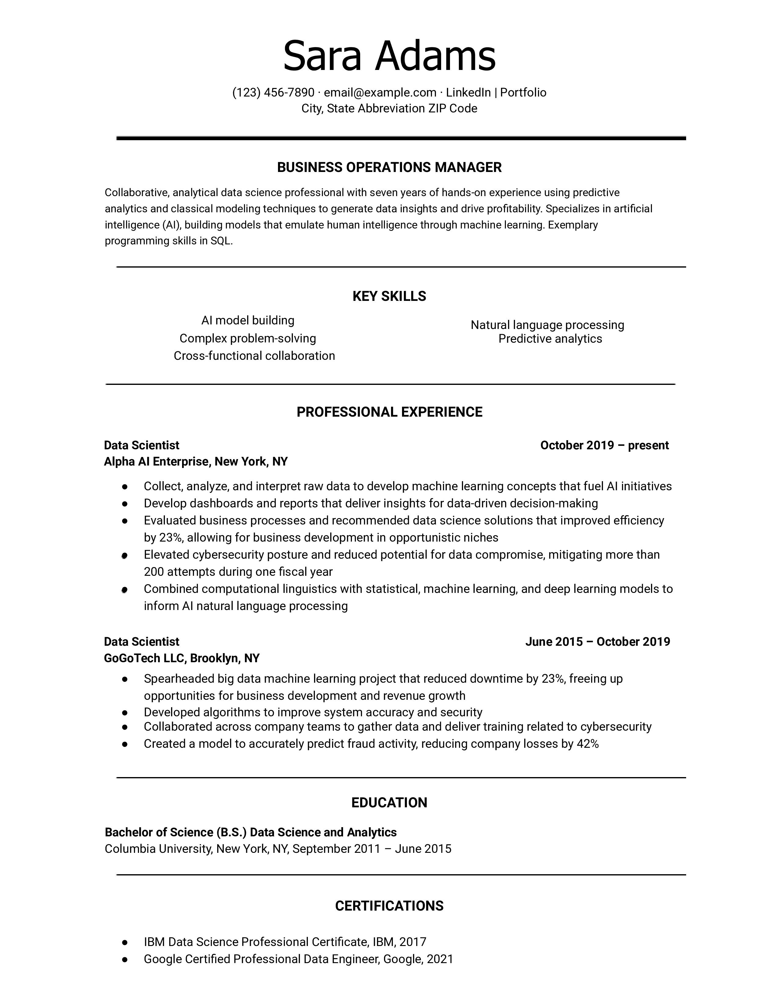 ATS Friendly Resume Templates and Examples