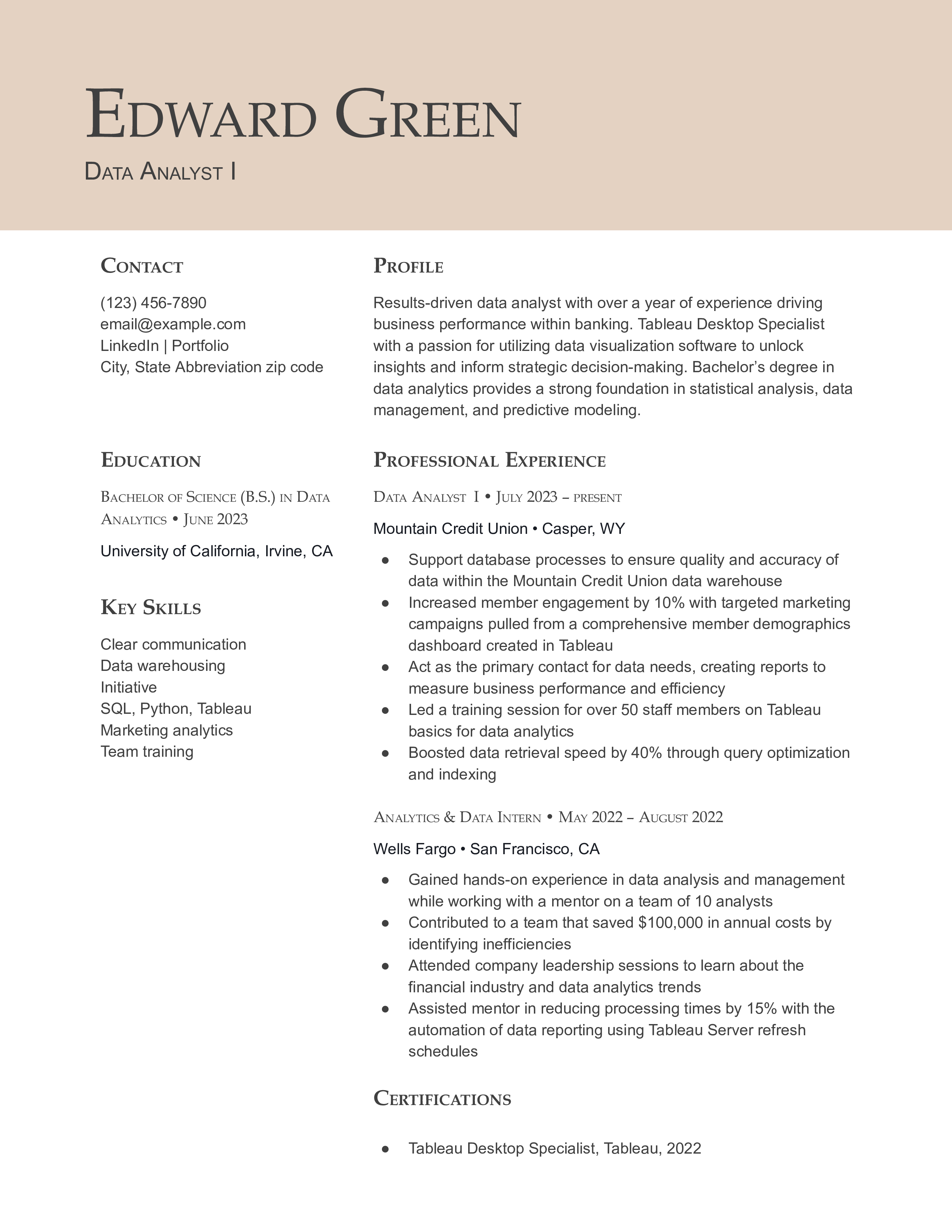 Data Analyst Resume Examples and Templates for 2024 - ResumeTemplates.com