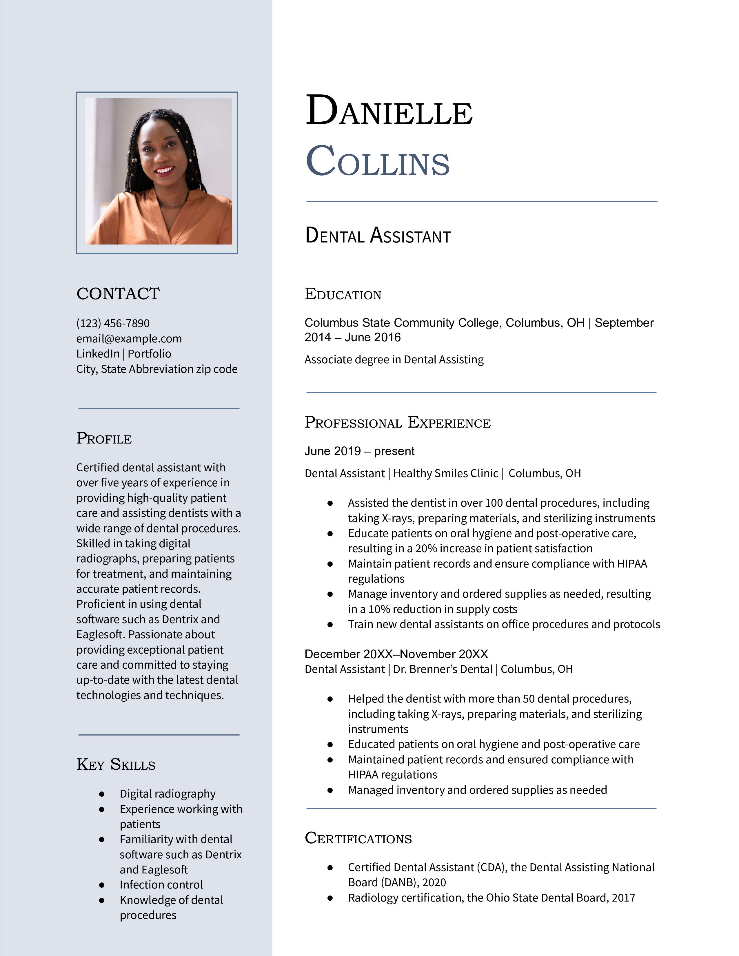 Dental Assistant Resume Templates and Examples