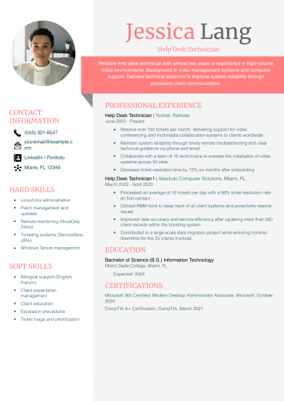 Information Technology Resume Examples and Templates