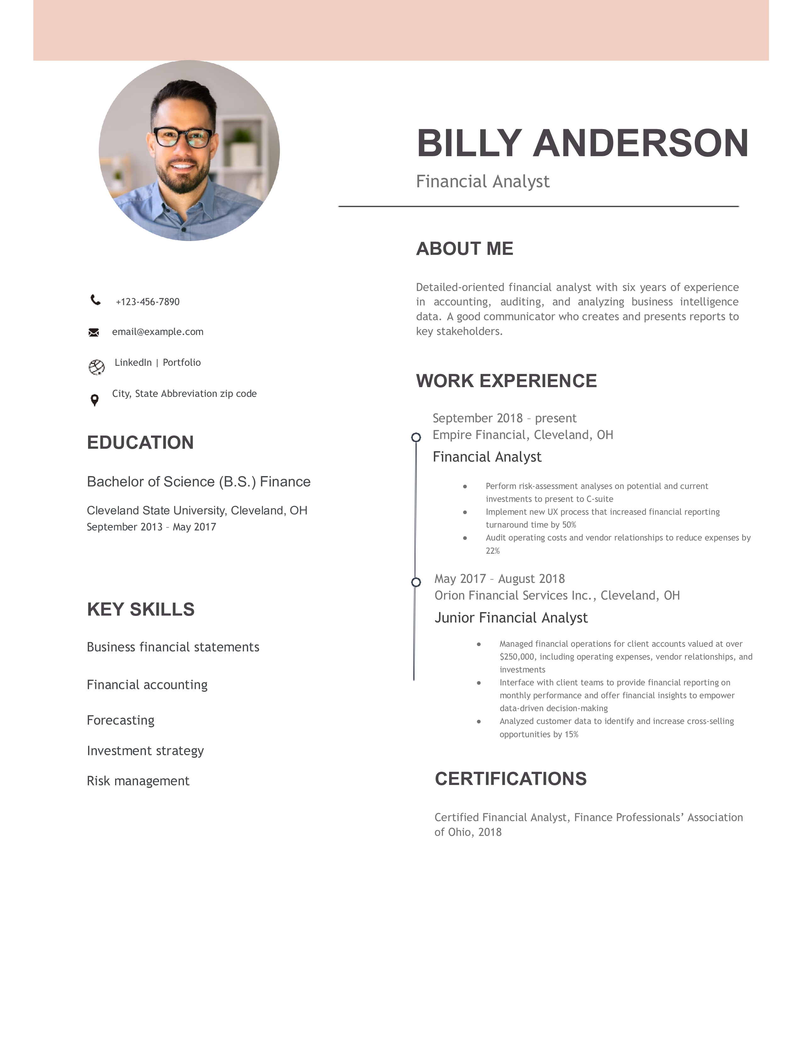 Financial Analyst Resume Templates and Examples