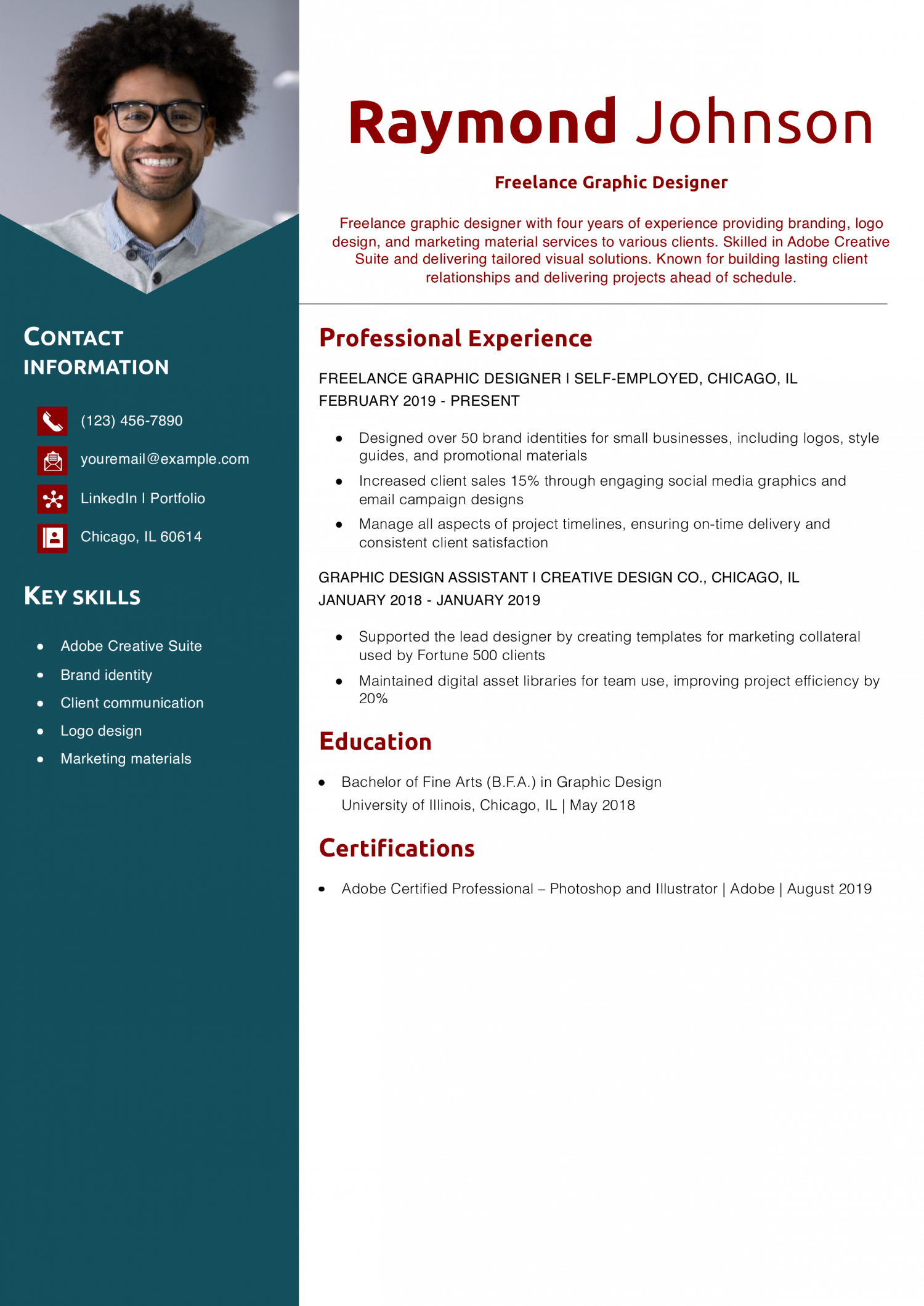 Freelance Graphic Designer Resume Example