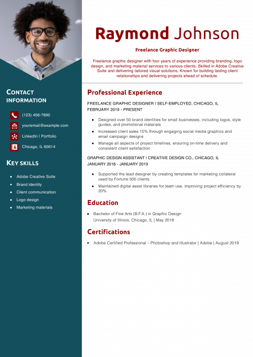 Freelance Graphic Designer Resume Example