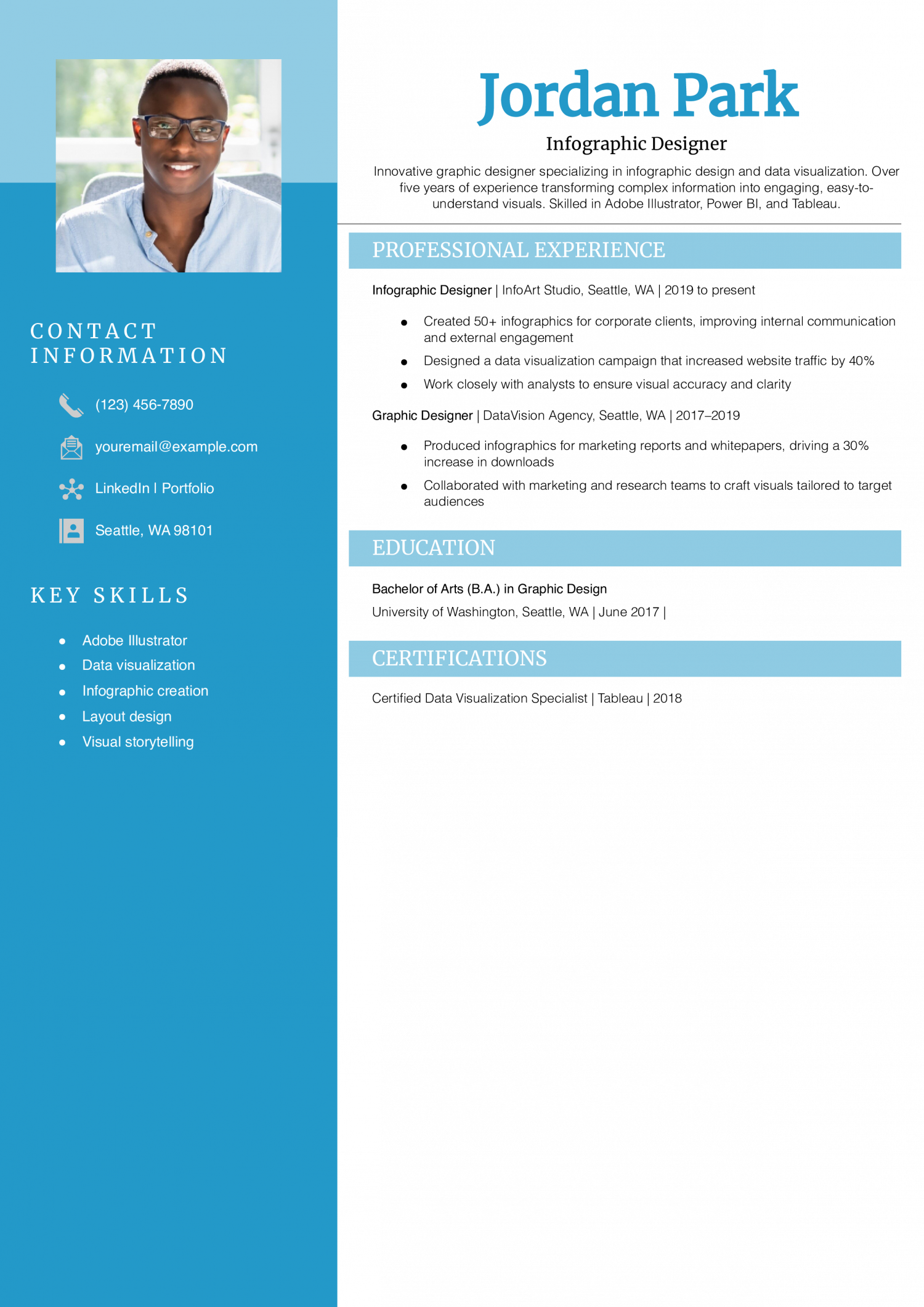 Graphic Design Infographic Resume Example