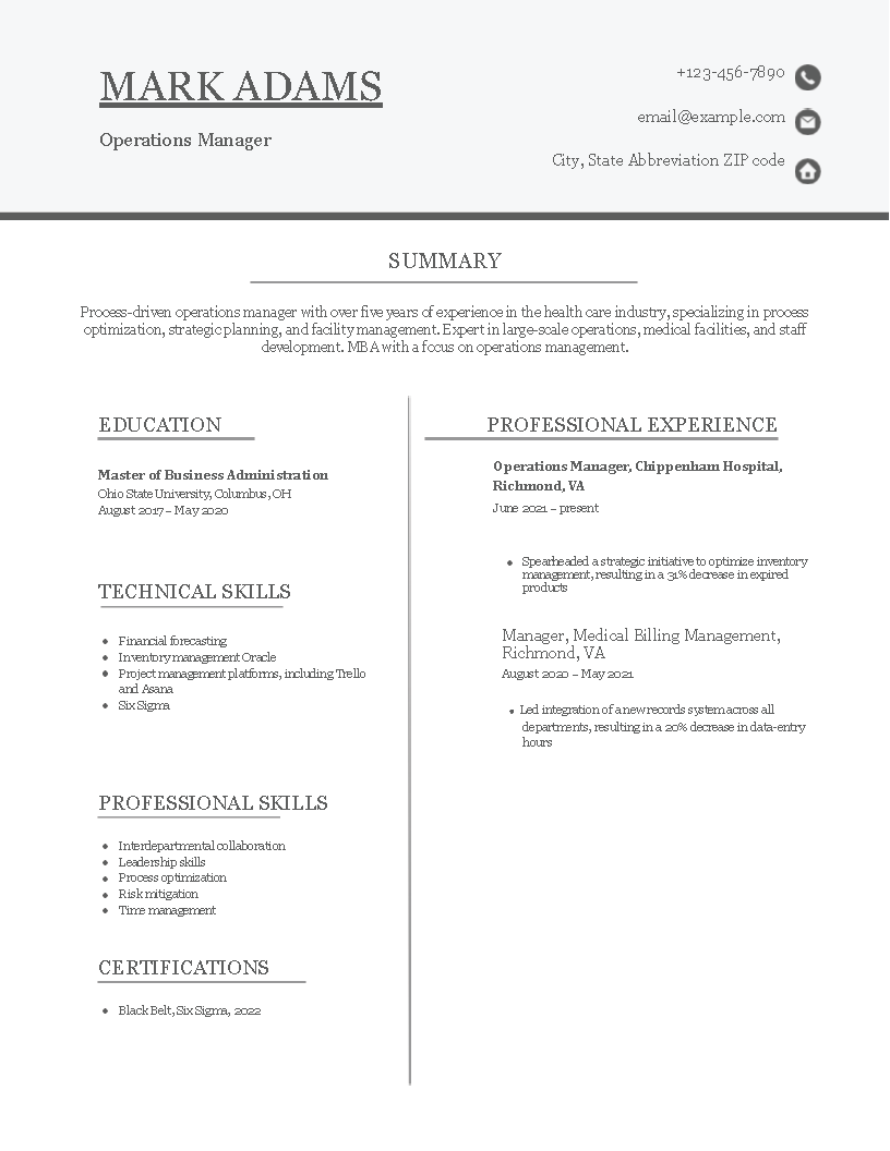 Hybrid Resume Templates and Examples Image
