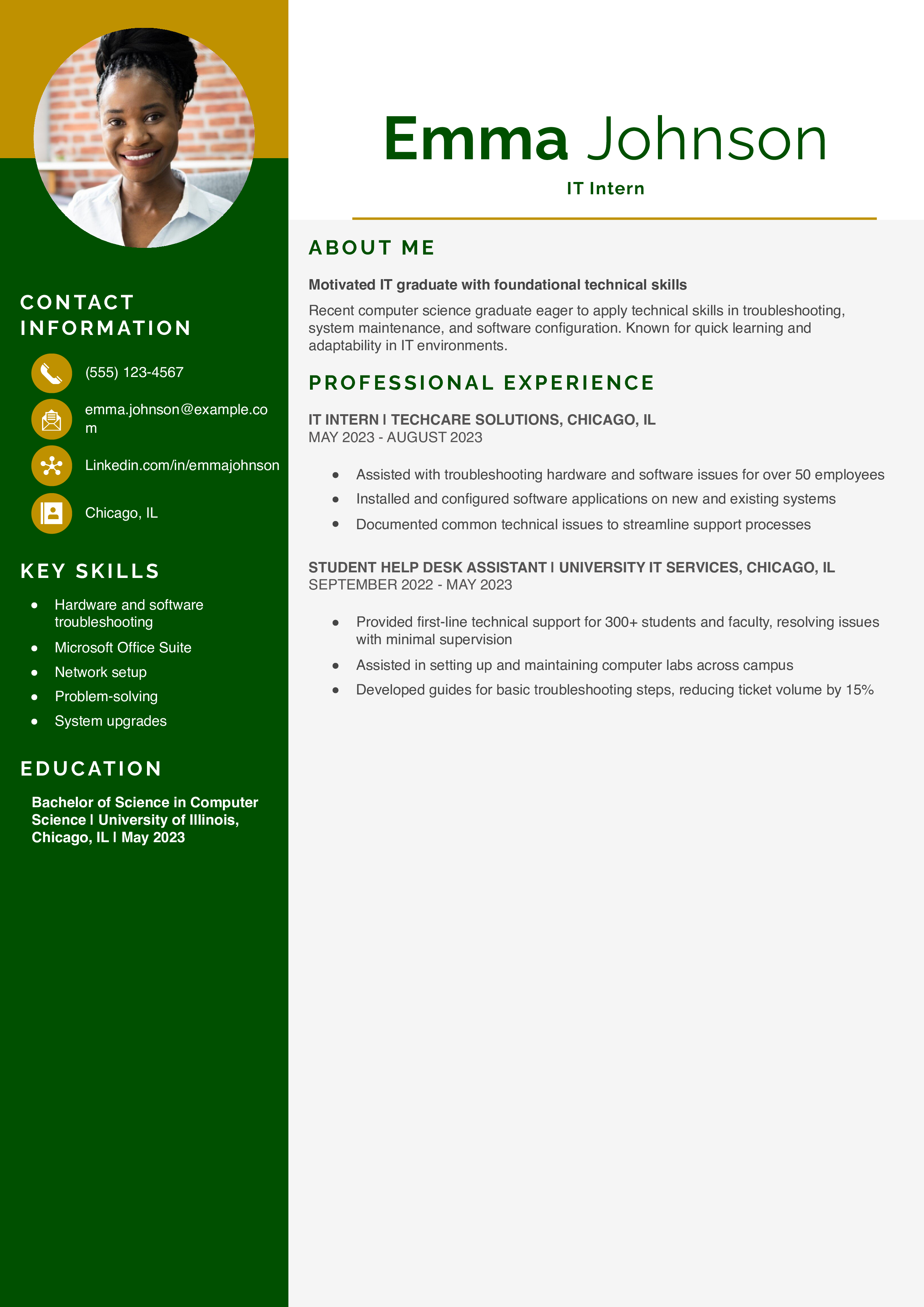 IT Entry-Level Resume Example