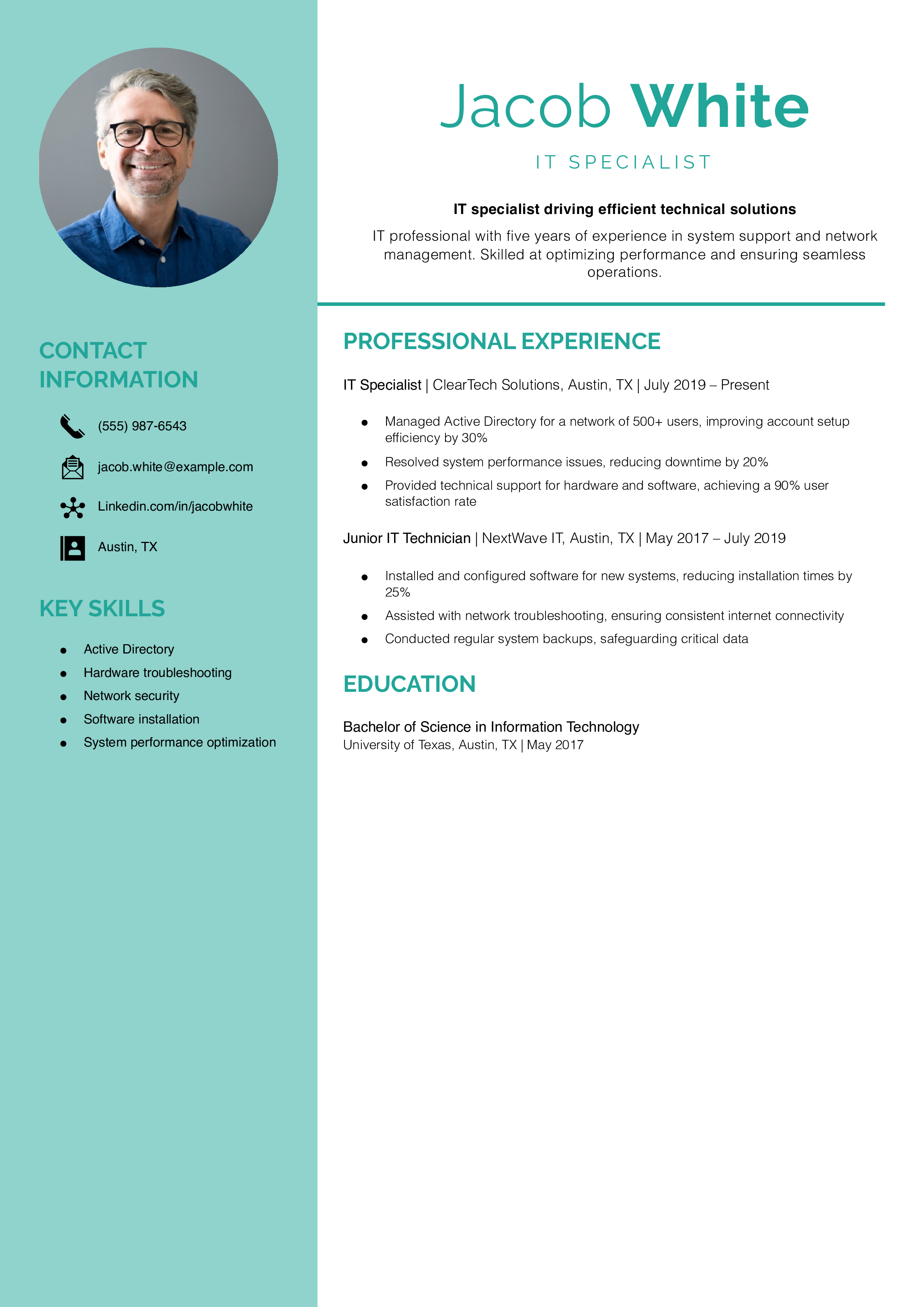 IT Specialist Resume Example
