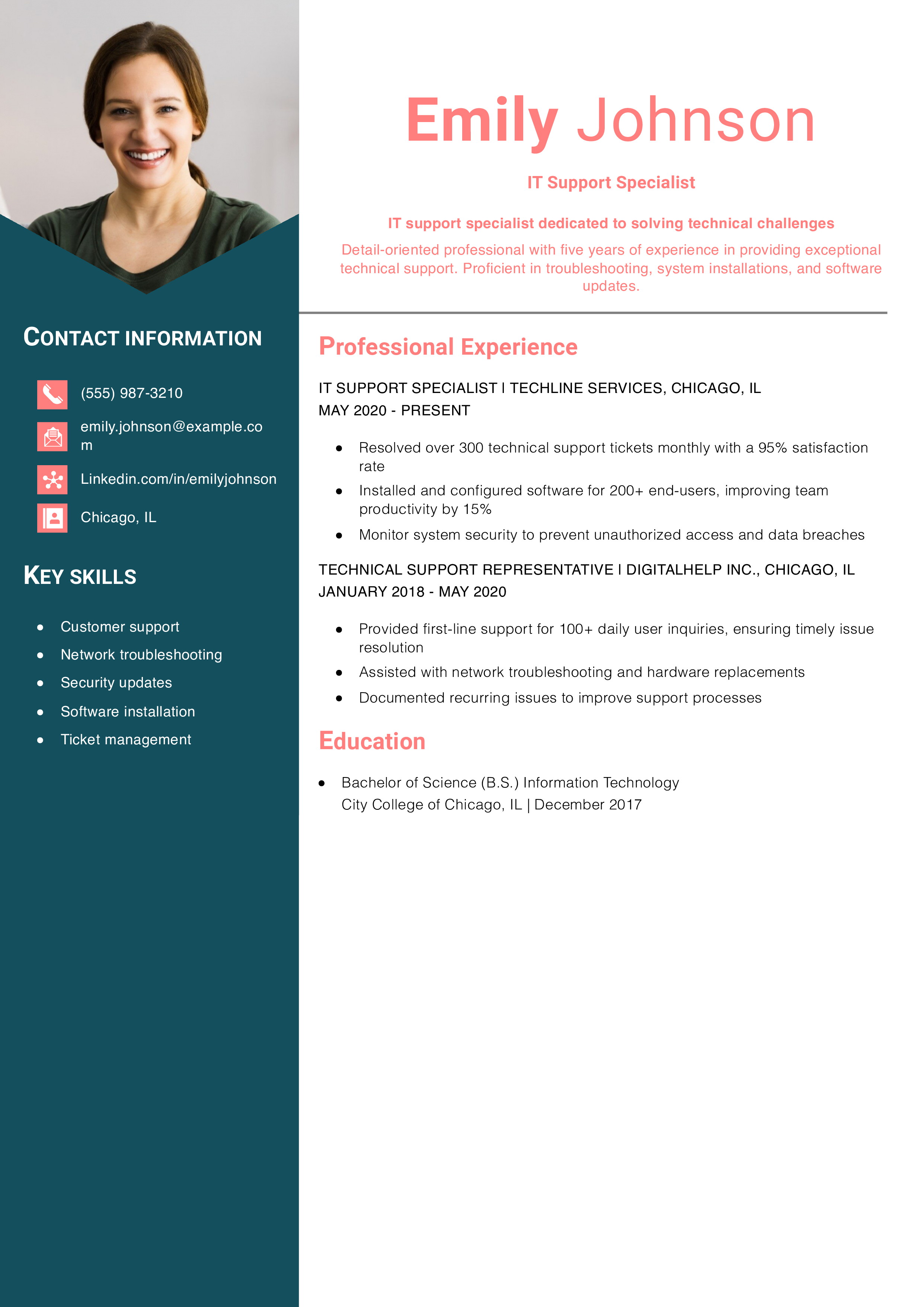 IT Support Resume Example