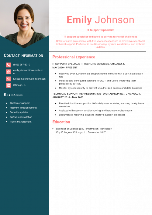 IT Support Resume Example