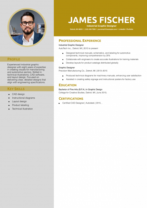 Industrial Graphic Designer Resume Example