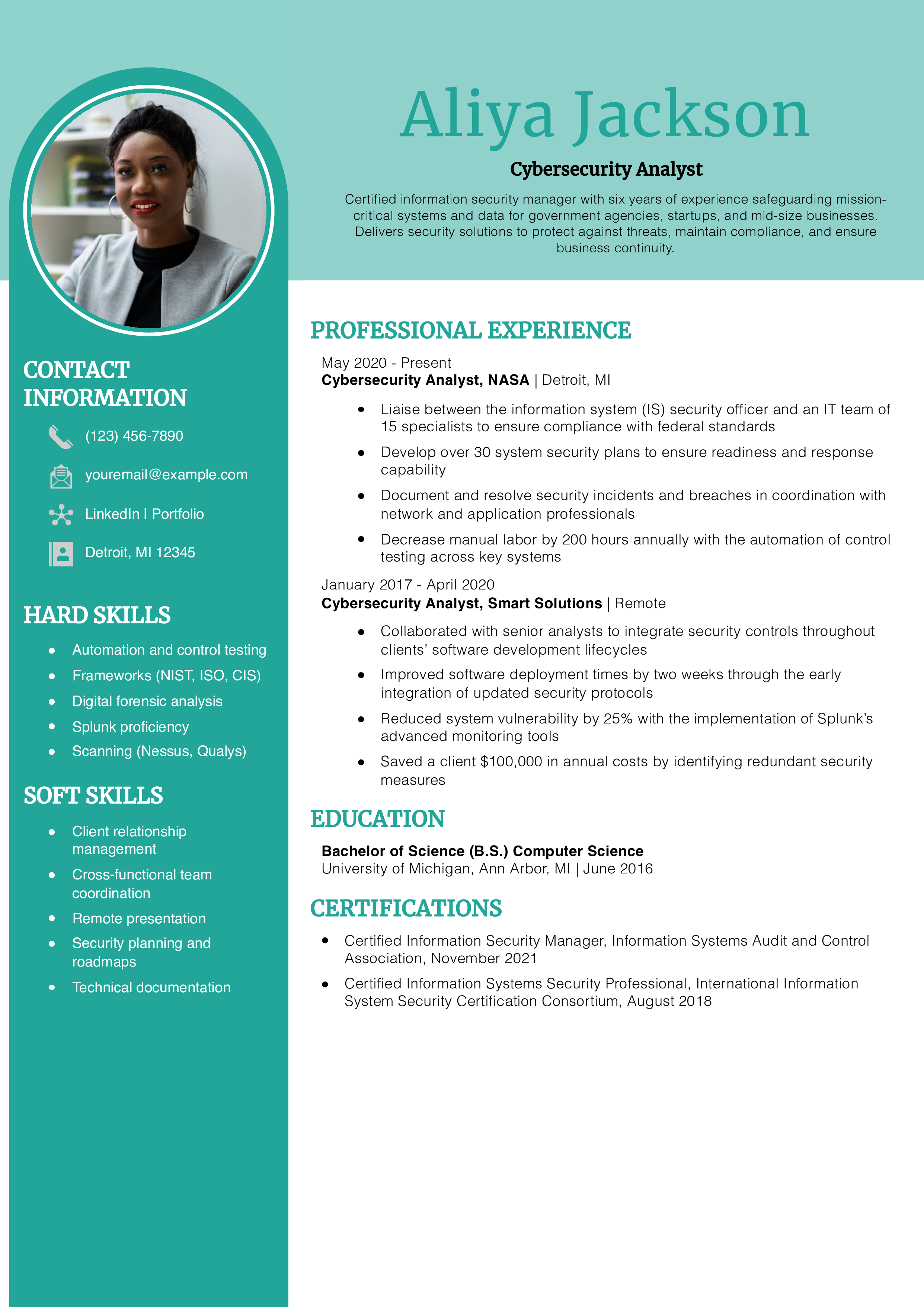 Mid-Career Information Technology Resume Example