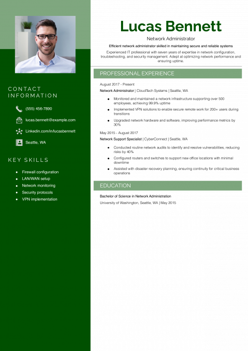 Network Administrator Resume Example