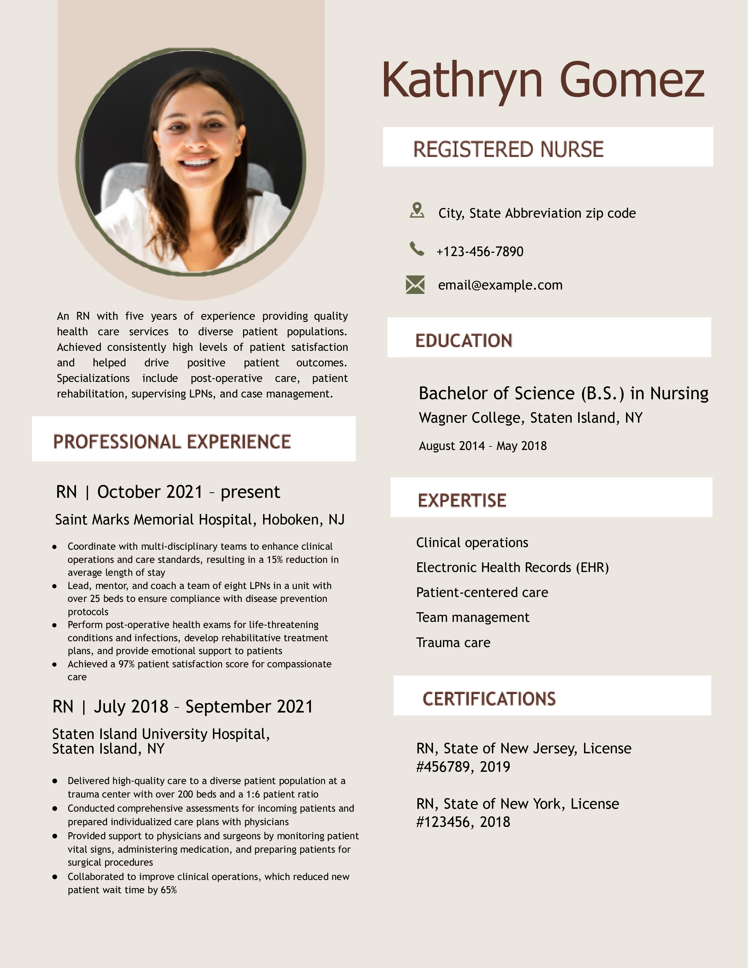 Nursing Resume Templates and Examples