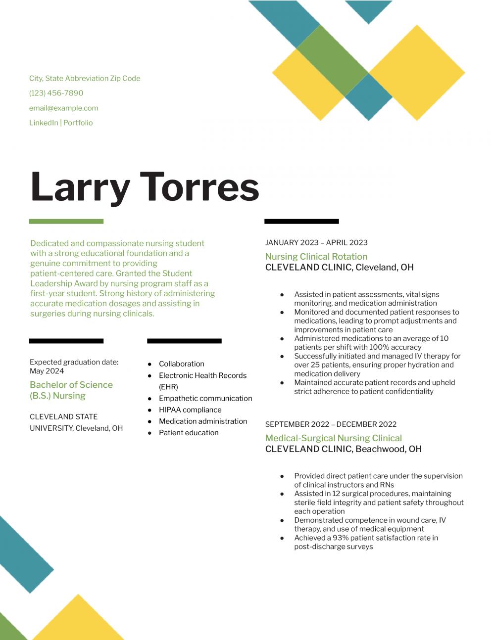 Nursing Student Resume Templates and Examples