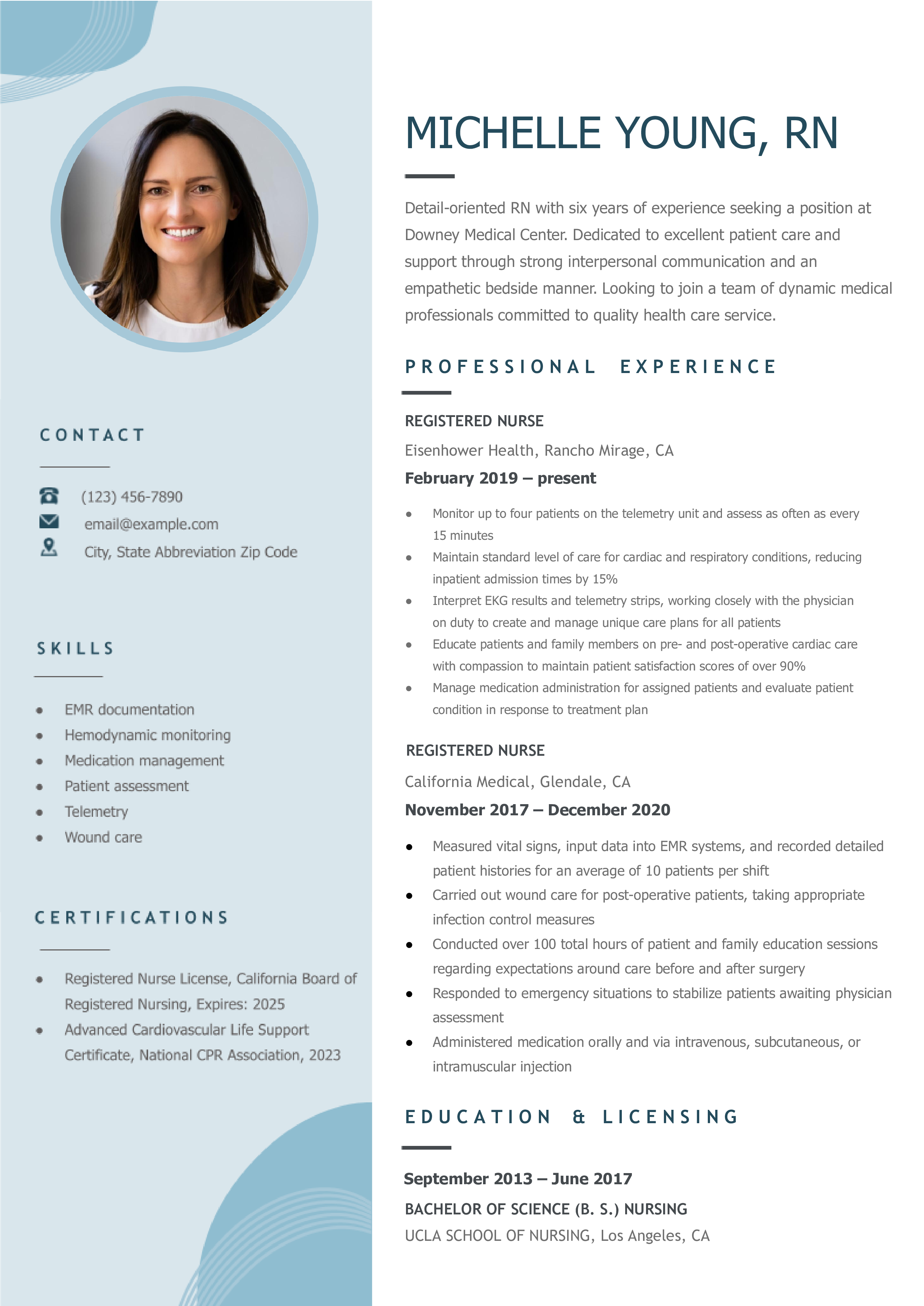 Registered Nurse Resume Templates and Examples_Mid-career