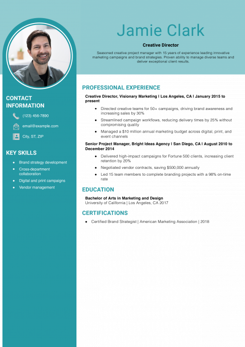 Senior Creative Project Manager Resume Example