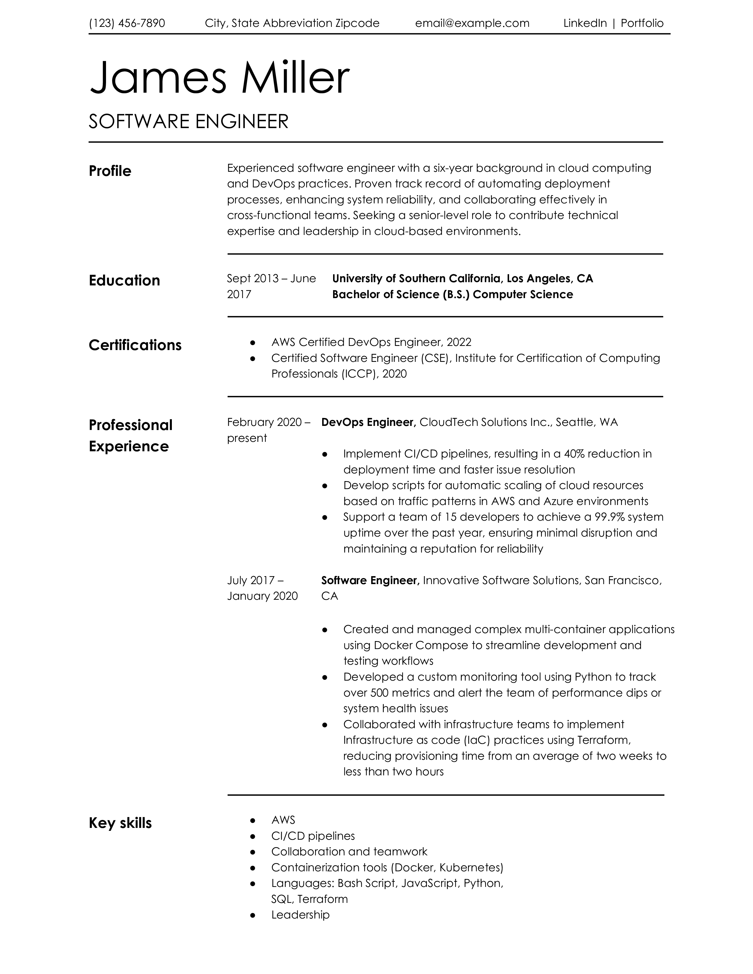 Software Engineer Resume Templates and Examples_Mid-career