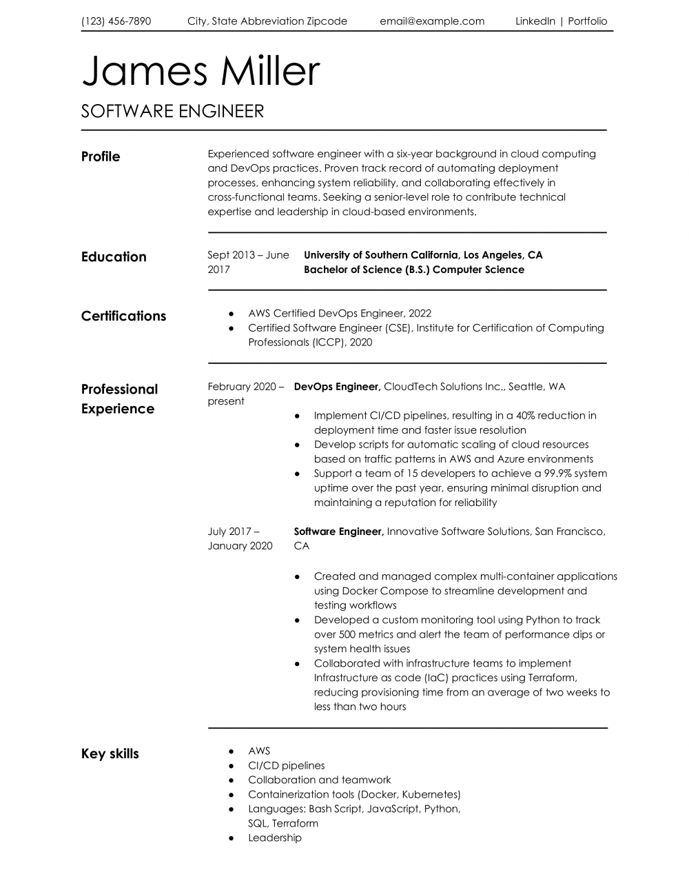 Software Engineer Resume Templates and Examples_Mid-career