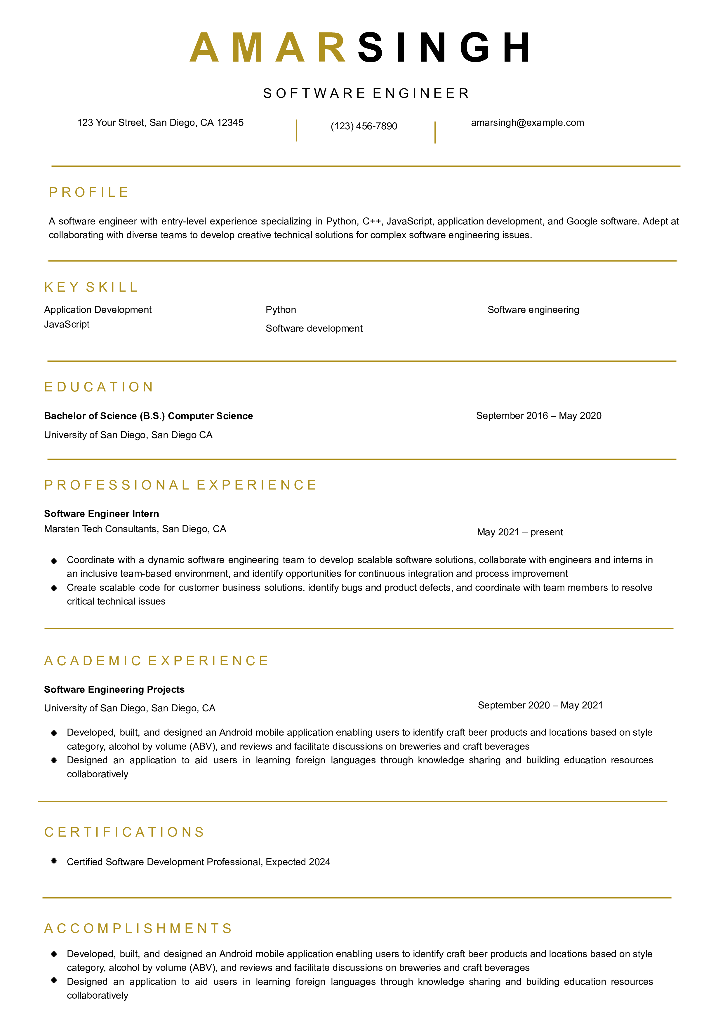 Tech Resume Templates and Examples