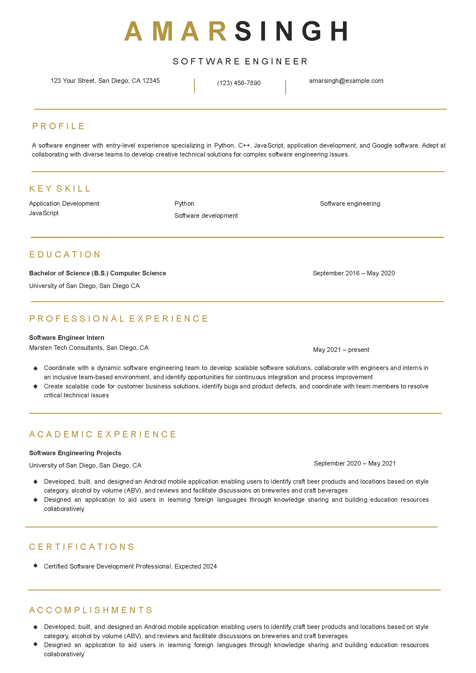 Resume Examples Profile - Tech Resume Templates And Examples Image 