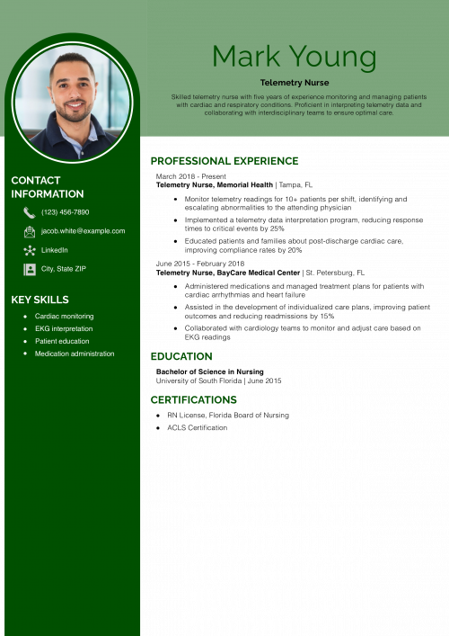Telemetry Nurse Resume Example
