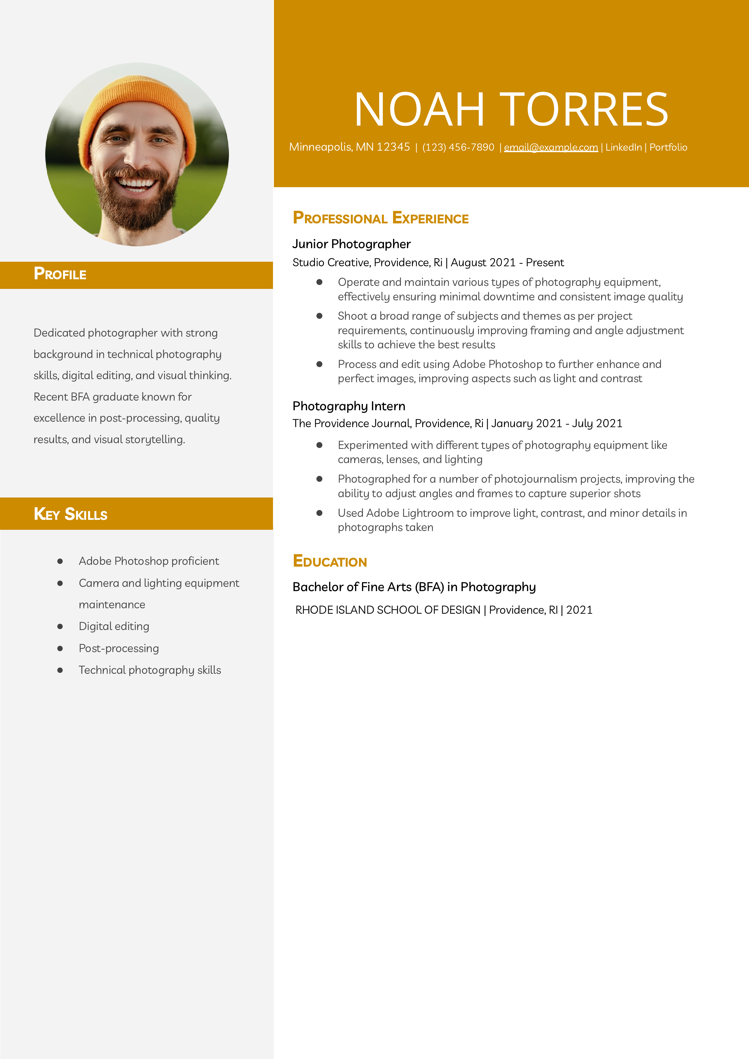 Entry Level Photographer Resume_Example