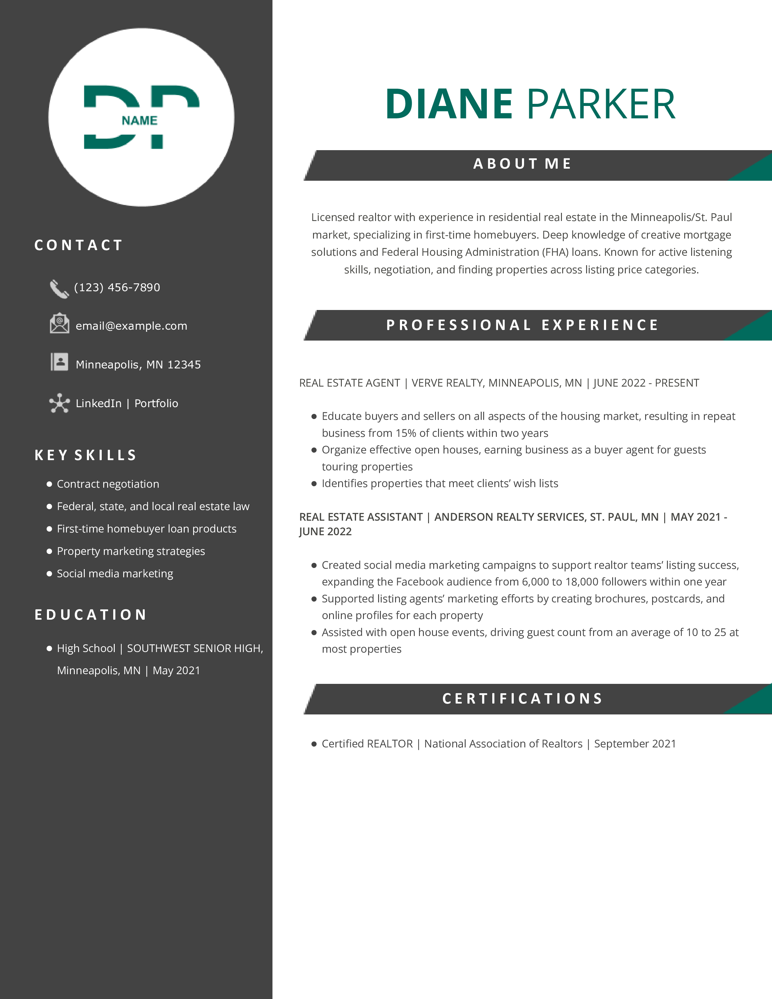 Entry Level Real Estate Agent Resume_Example