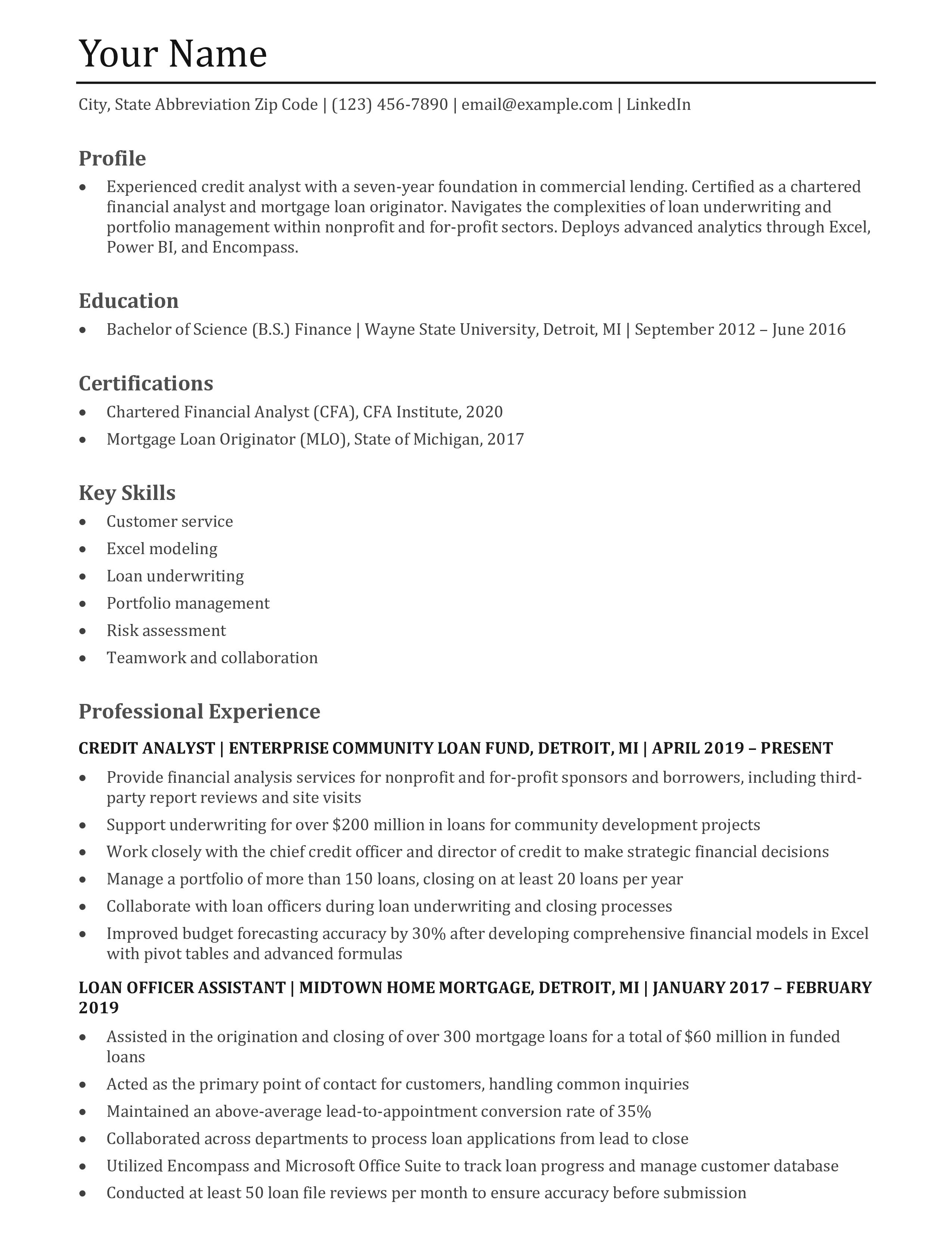 Finance Resume Templates and Examples