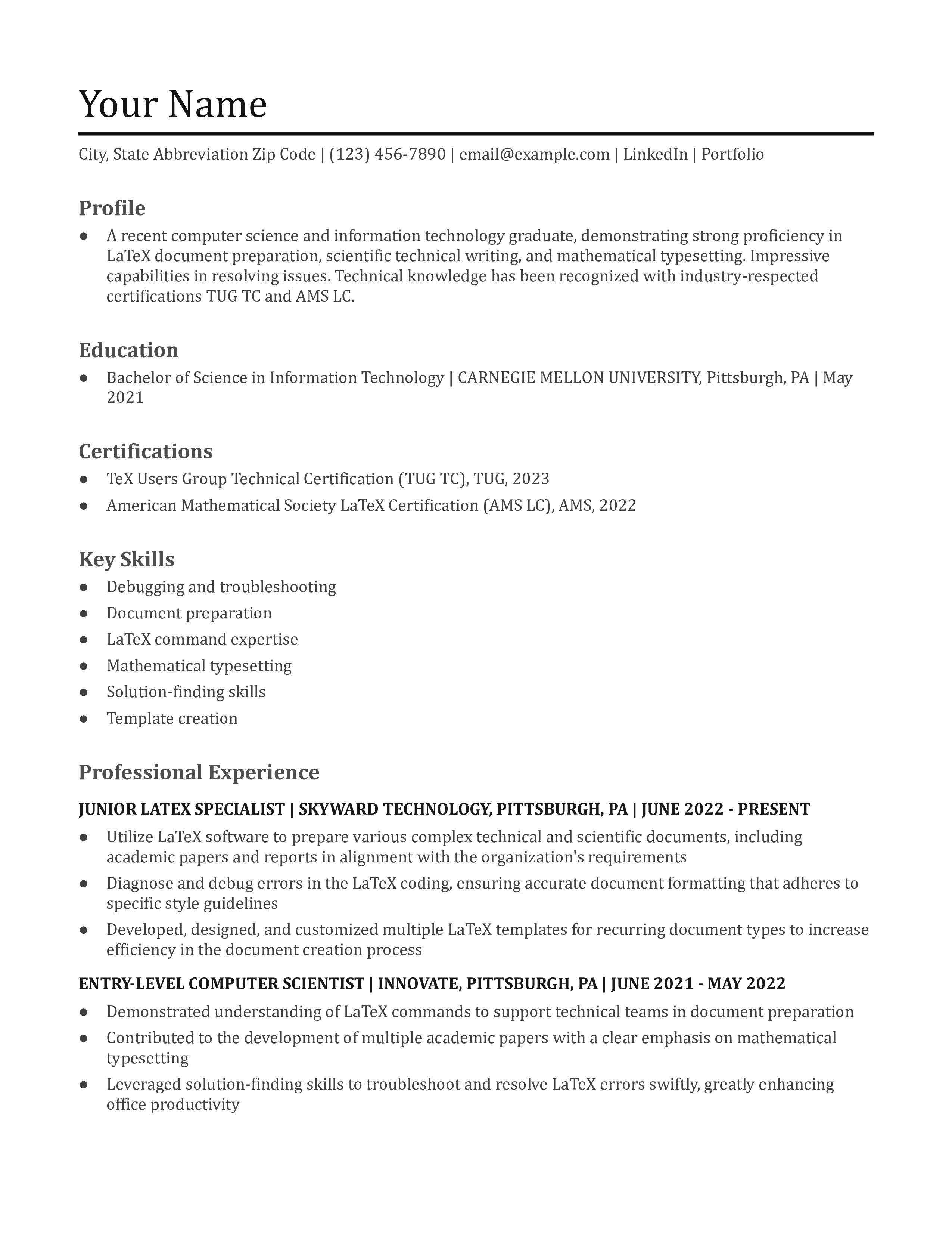 LaTeX Editor Resume Examples and - LaTeX Editor Entry Level.pdf 