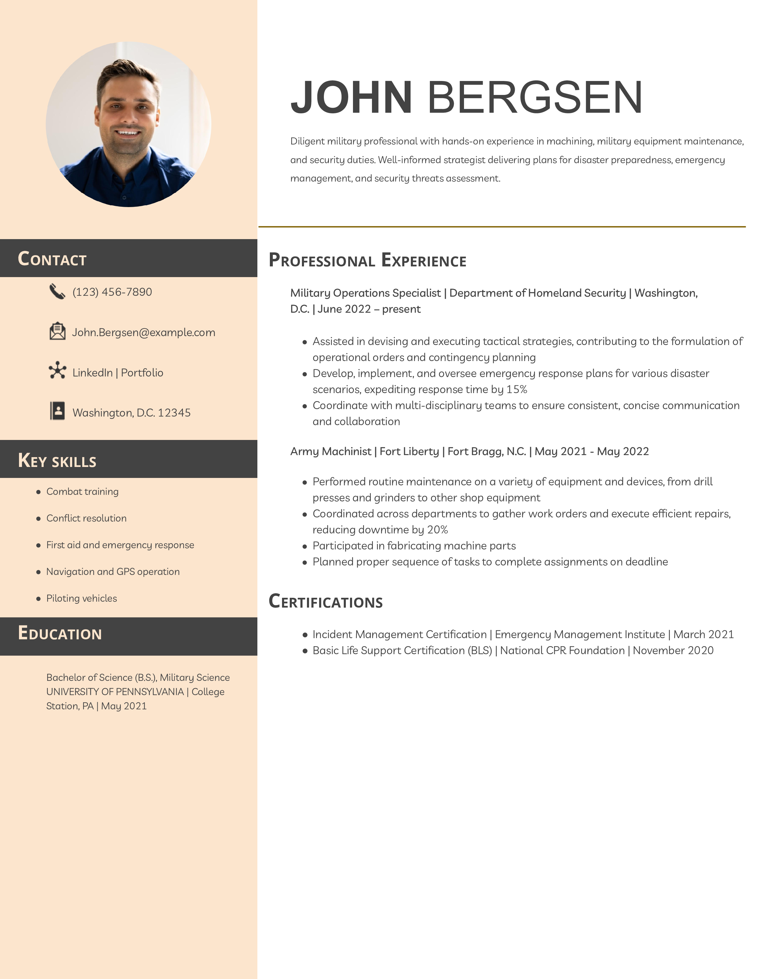 Military Resume Examples and Templates for 2025 ResumeTemplates com Military Resume Examples and Templates for 2025 ResumeTemplates com