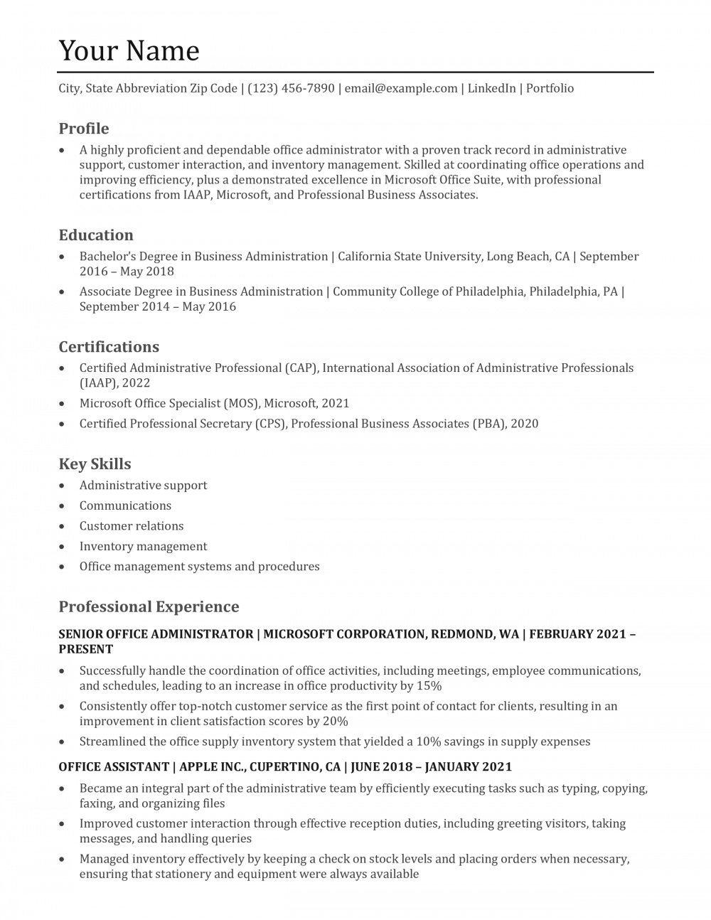 Office Assistant Resume Templates and Examples