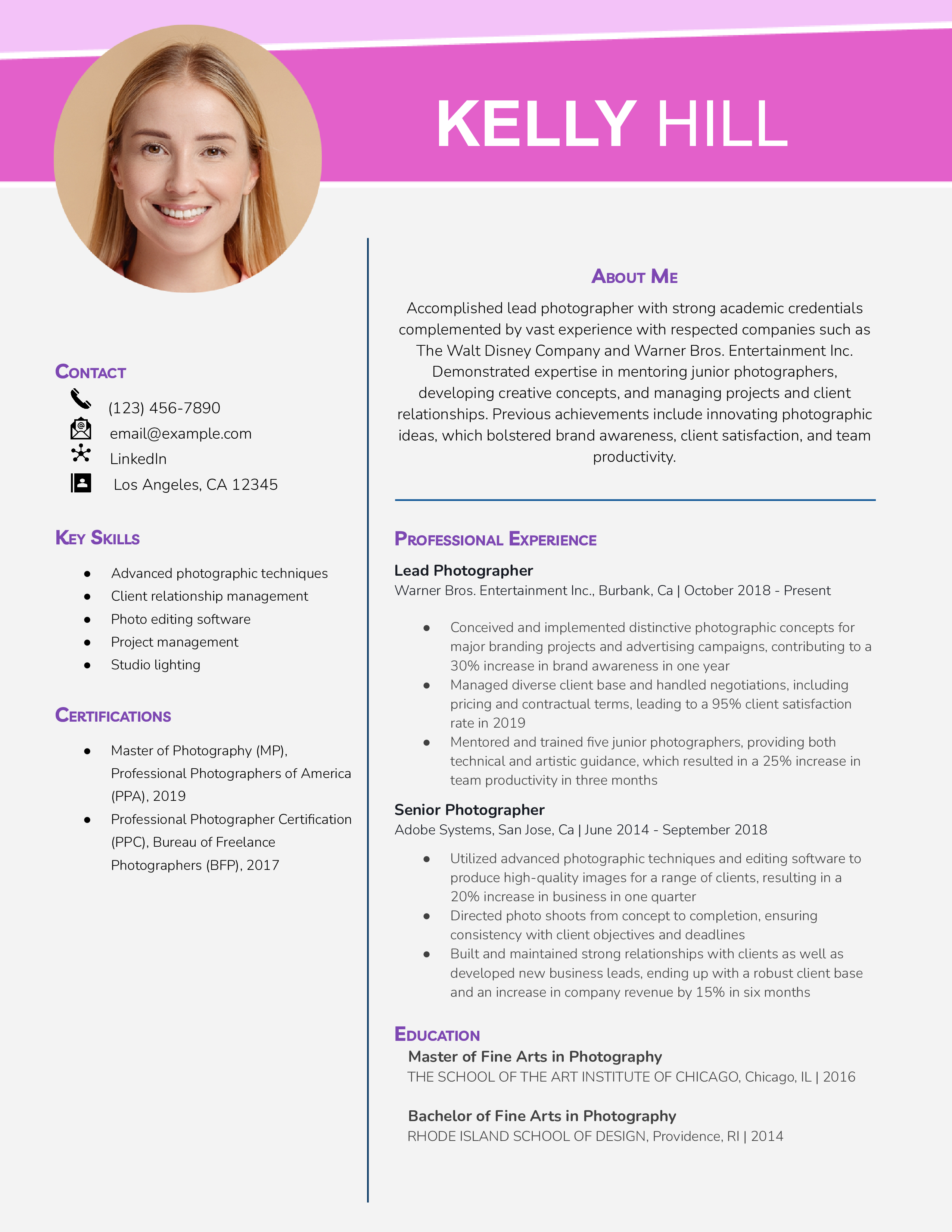 Senior Level Photographer Resume_Example
