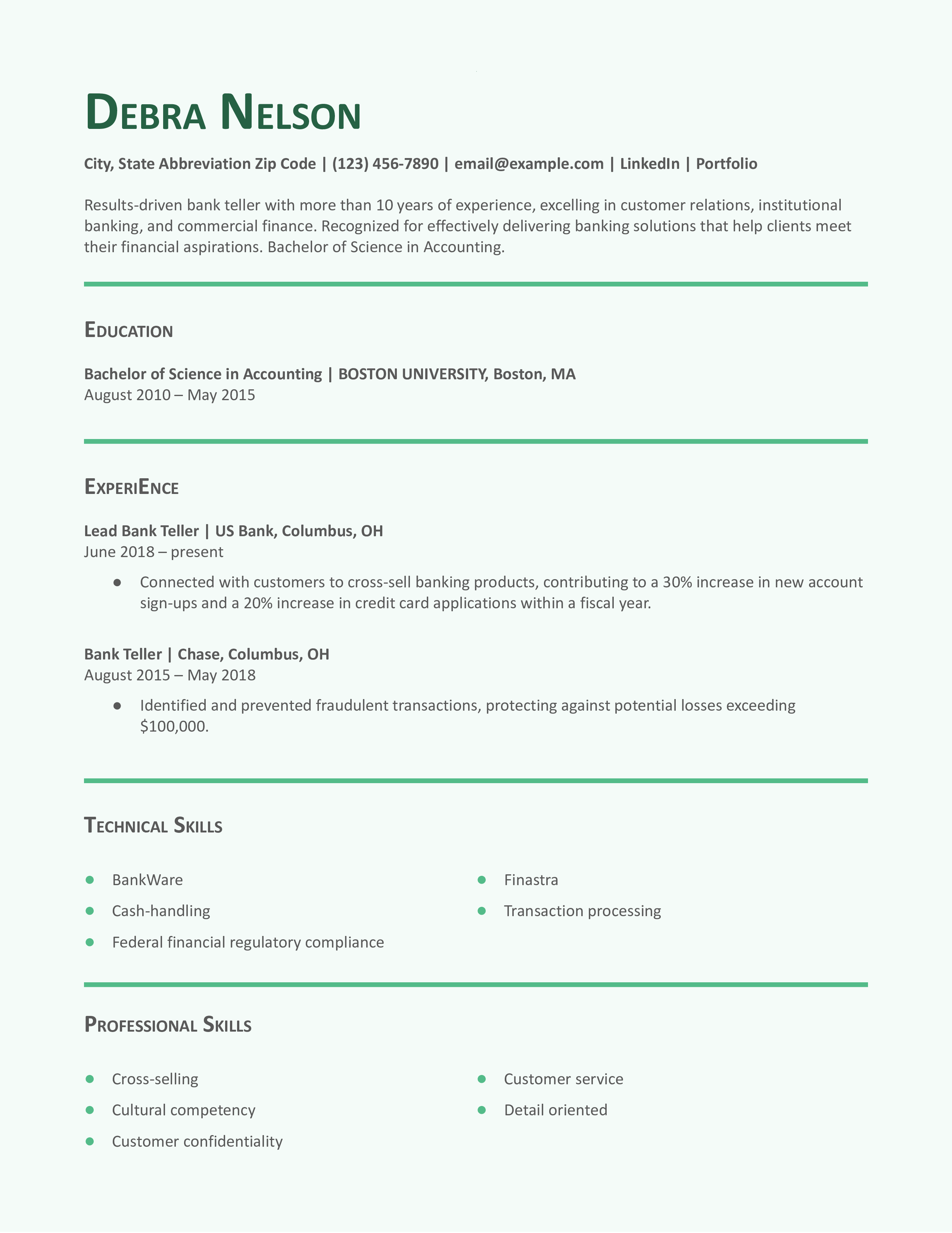 ATS Friendly Combination Resume Template