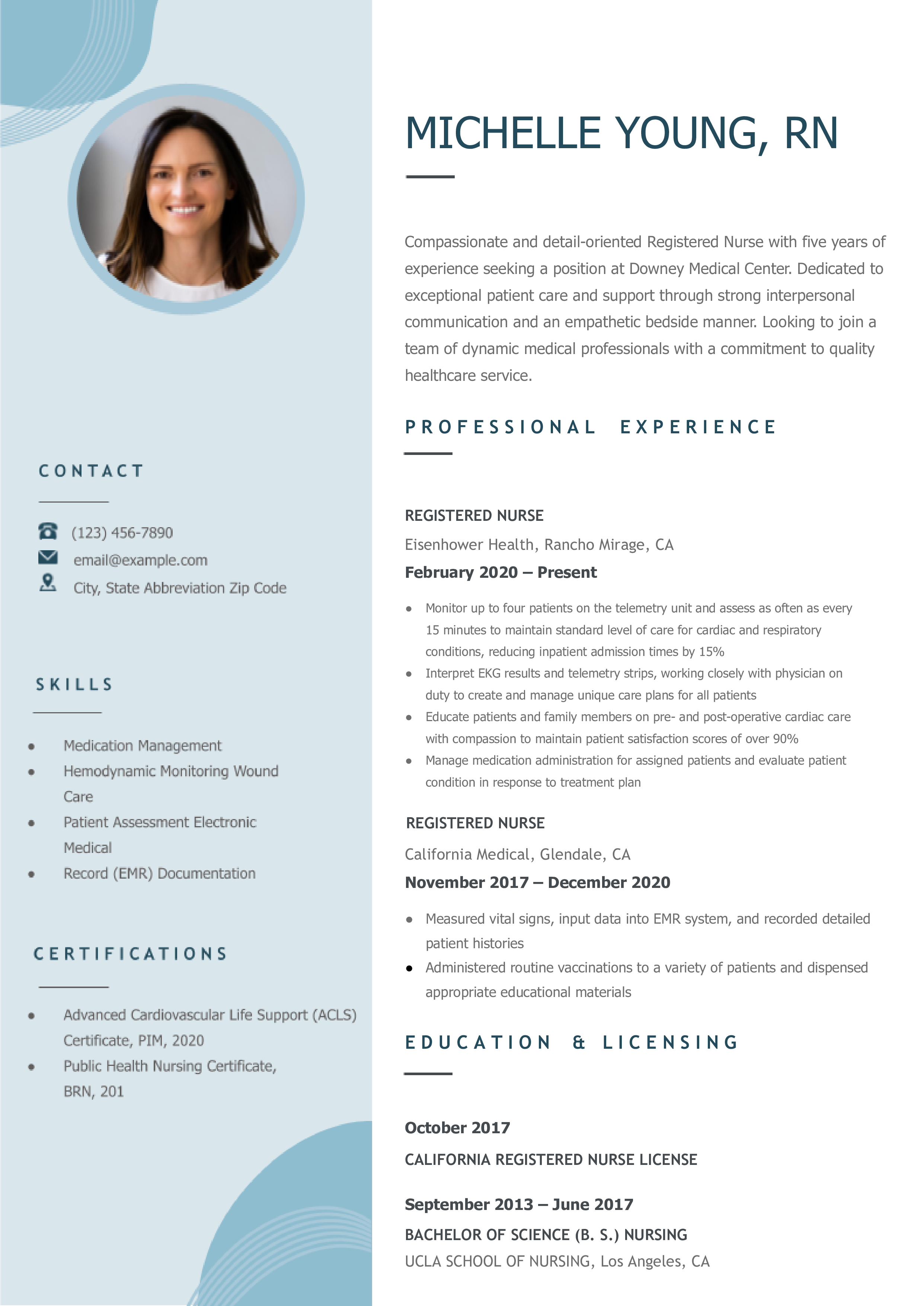 Registered Nurse Resume Templates and Examples