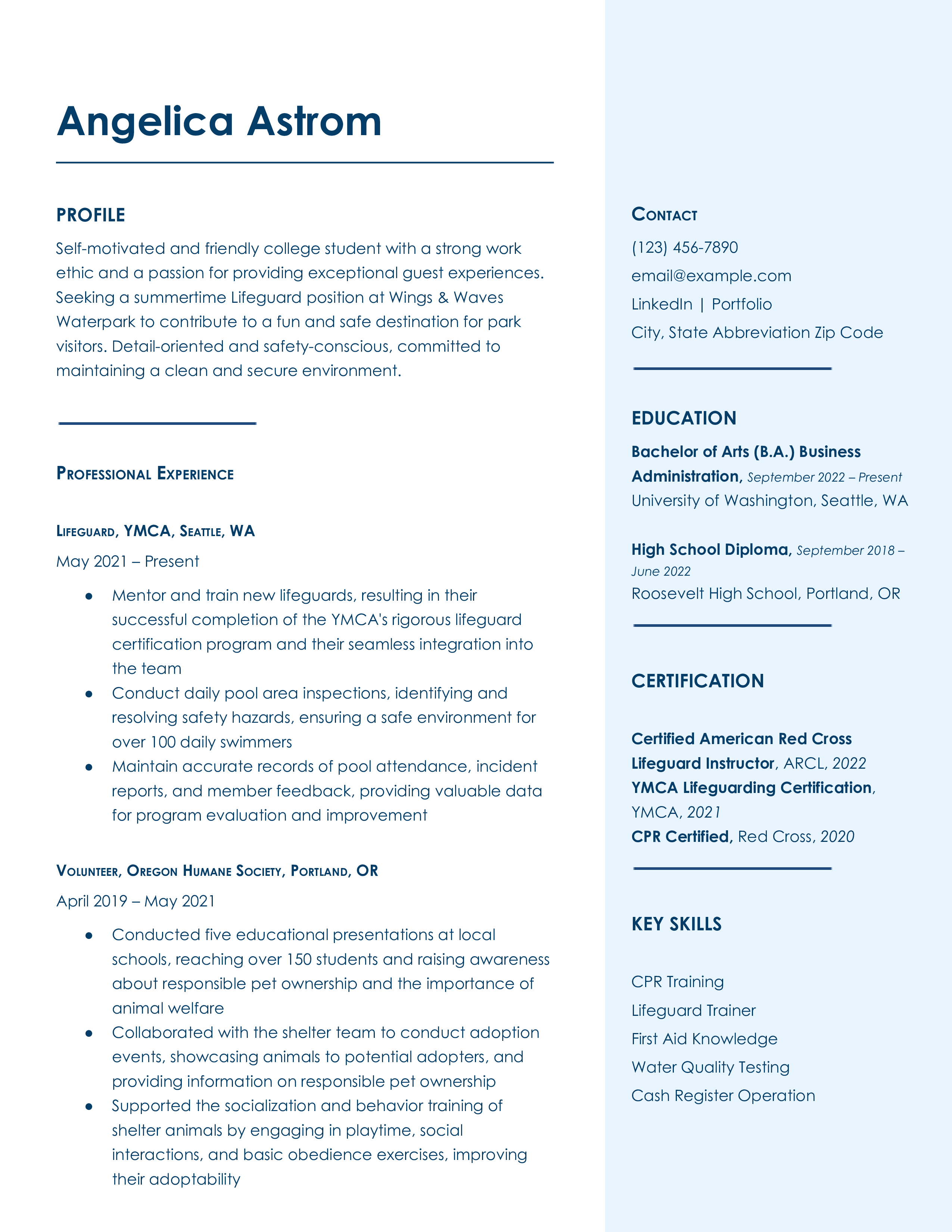 Student Resume Templates and Examples