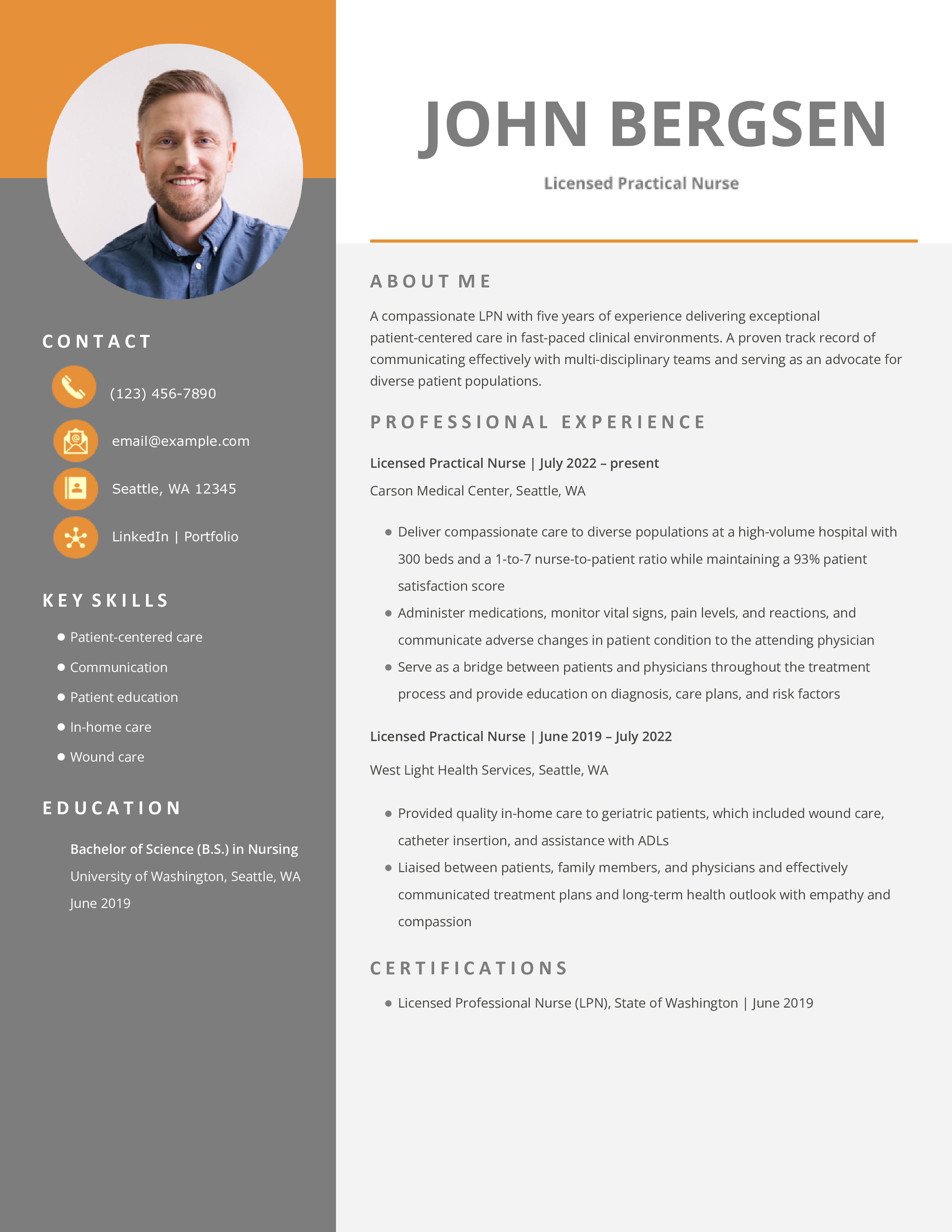 LPN Resume Example