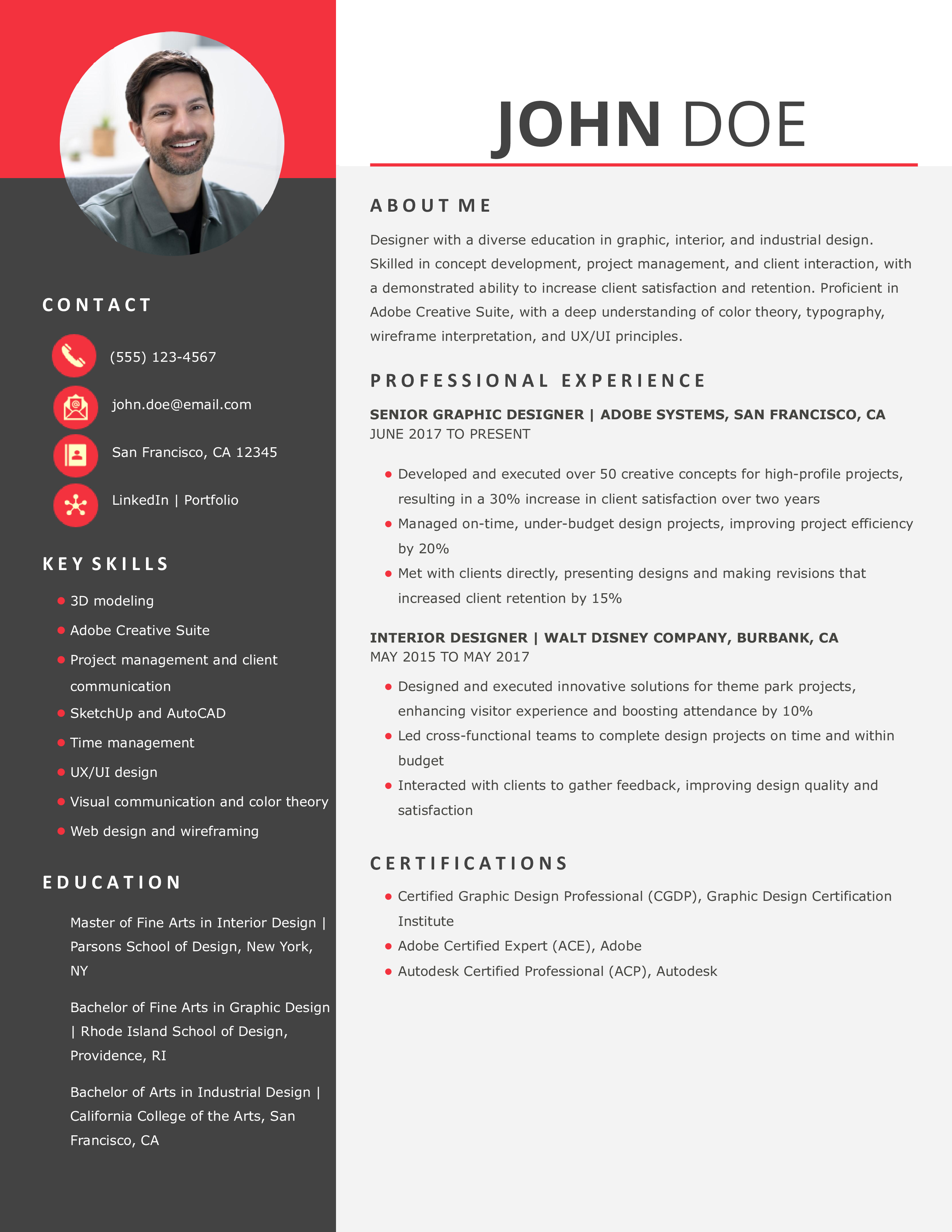 Designer Resume Example