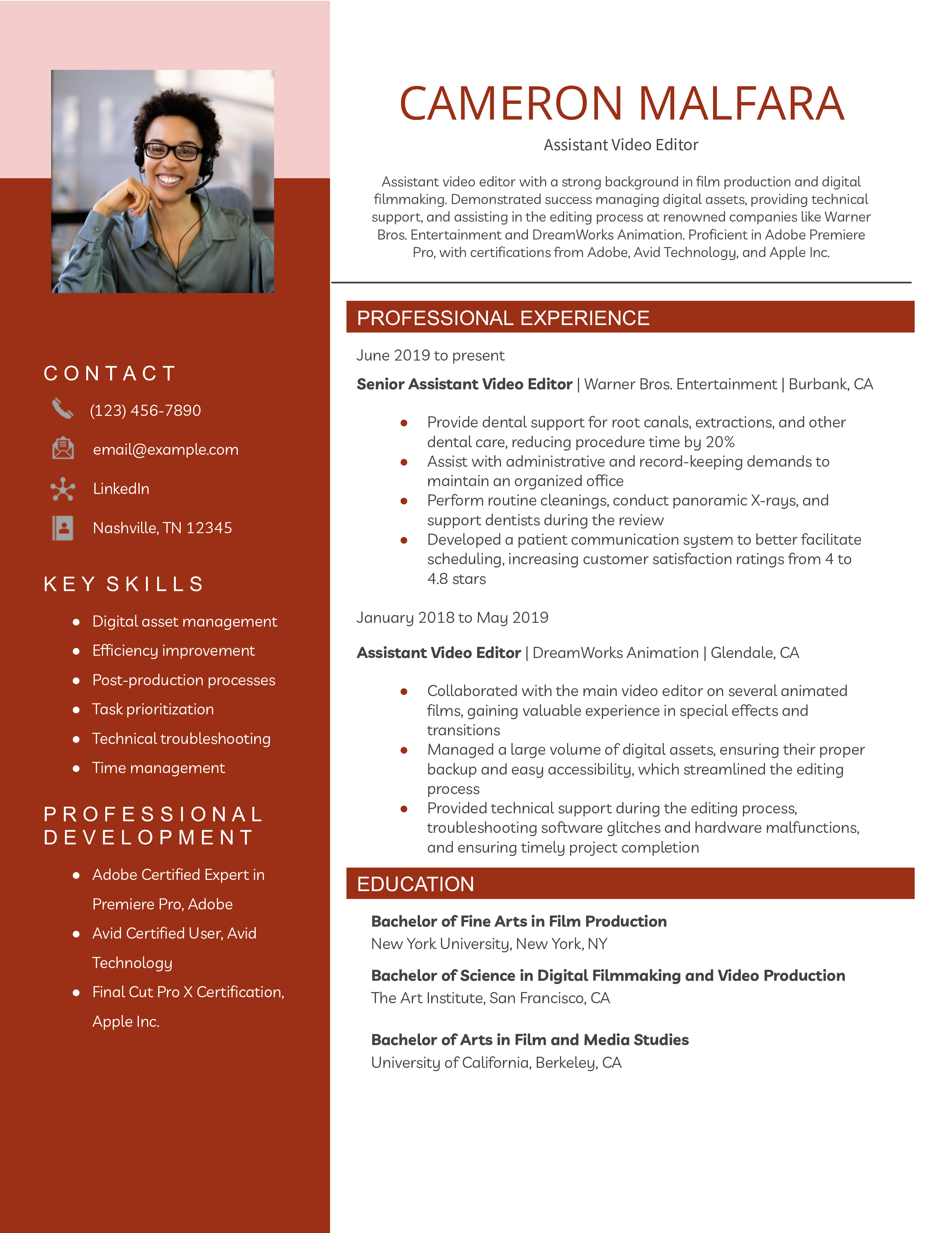Video Editor Resume Examples and Templates