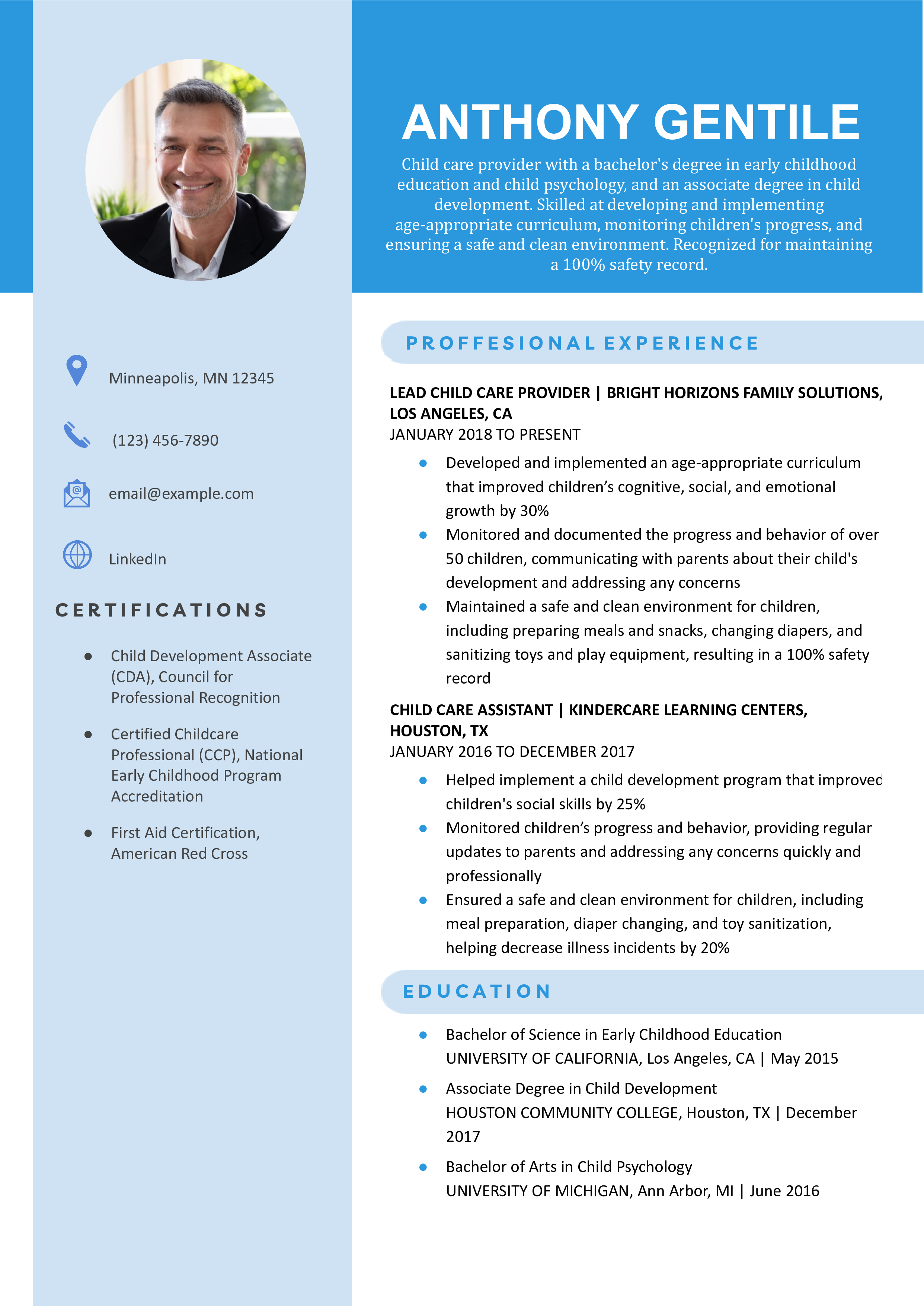 Child Care Resume Examples and Templates for 2024